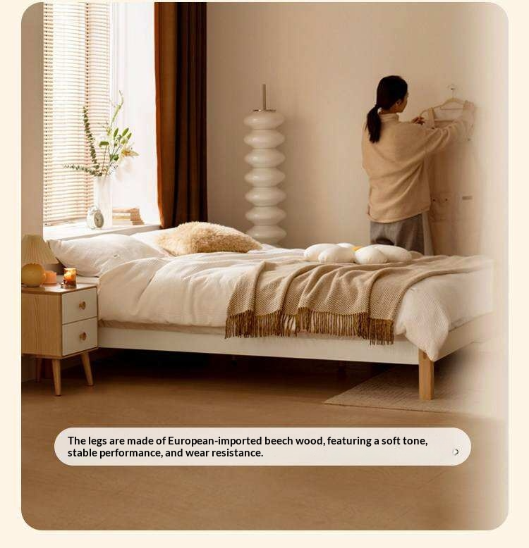 Beech Solid Wood Modern Minimalist Style Platform Bed
