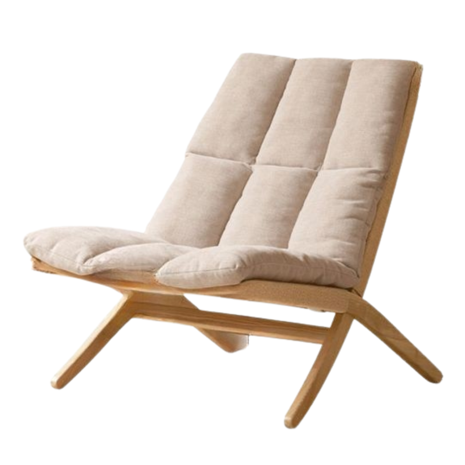 Oak Solid Wood Rope Weave Lounge Chair, Danish Mid Century Scandinavian Accent Chair