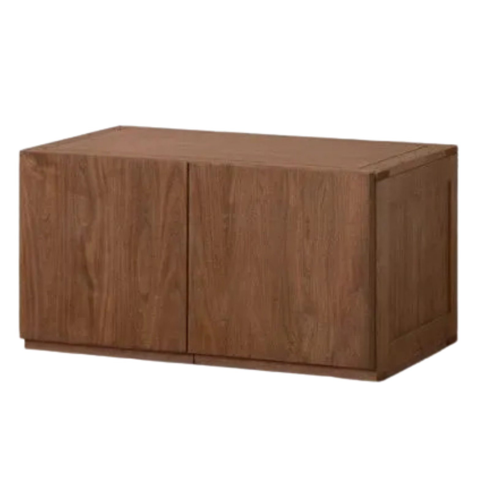 Black Walnut Solid Wood Wardrobe with Italian Light Luxury Style and Double Doors
