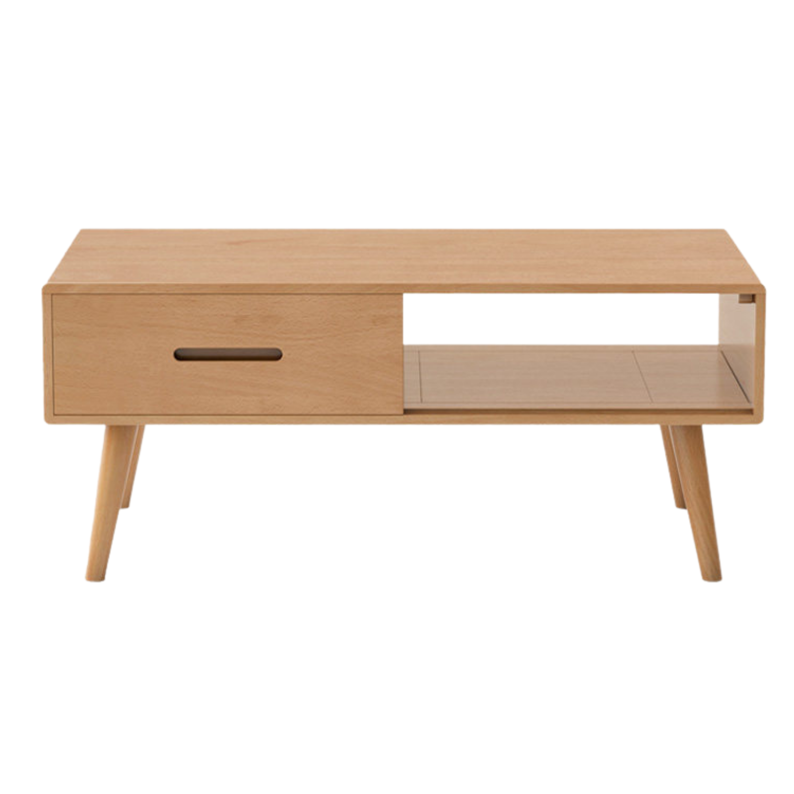Oак, Beech Solid Wood, Solid Rubberwood Modern Coffee Table