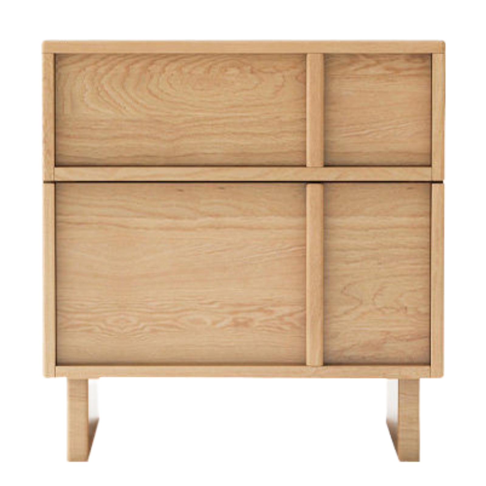 Red Oak, White Oak, White Ash Solid Wood Two-drawer Nightstand