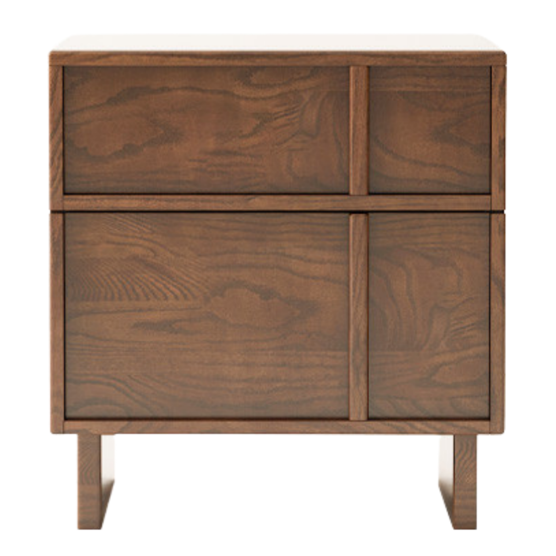 Black Walnut, Ash, Oak Solid Wood Storage Bedside Nightstand ,