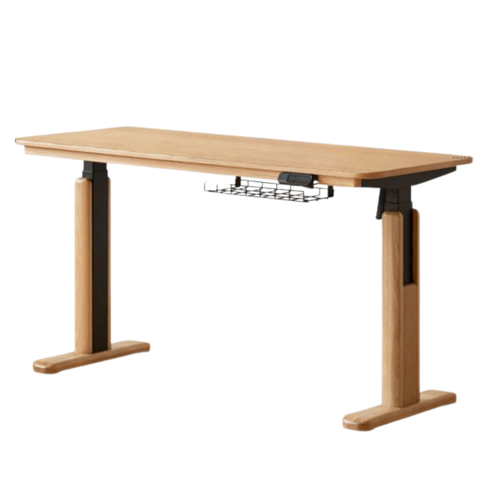 Oak Solid Wood Electric Lift Office Desk