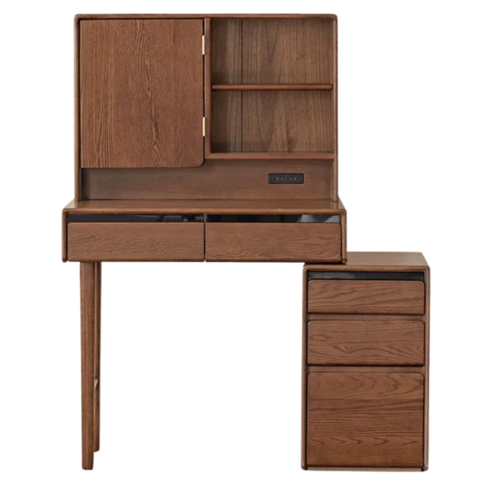 Oak Solid Wood Retractable Modern Vanity Table.