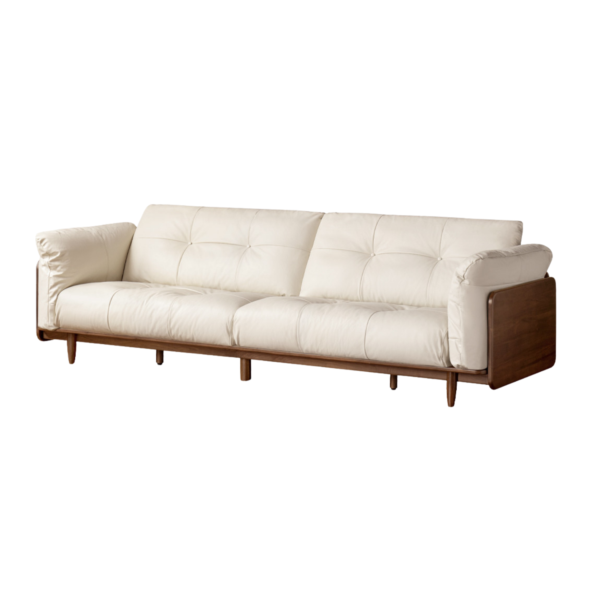 Black Walnut Solid Wood genuine leather sofa two-color optional