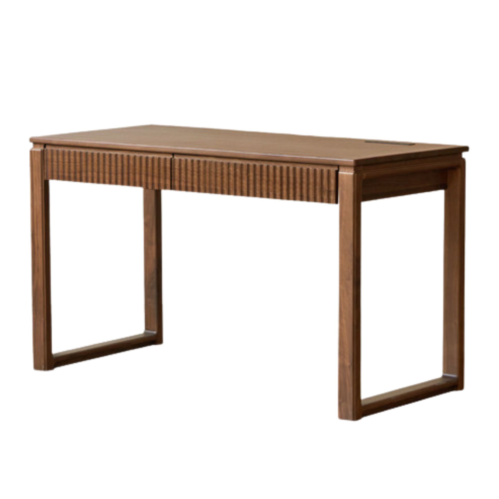 Black Walnut Solid Wood, Solid RubberWood Computer Desk
