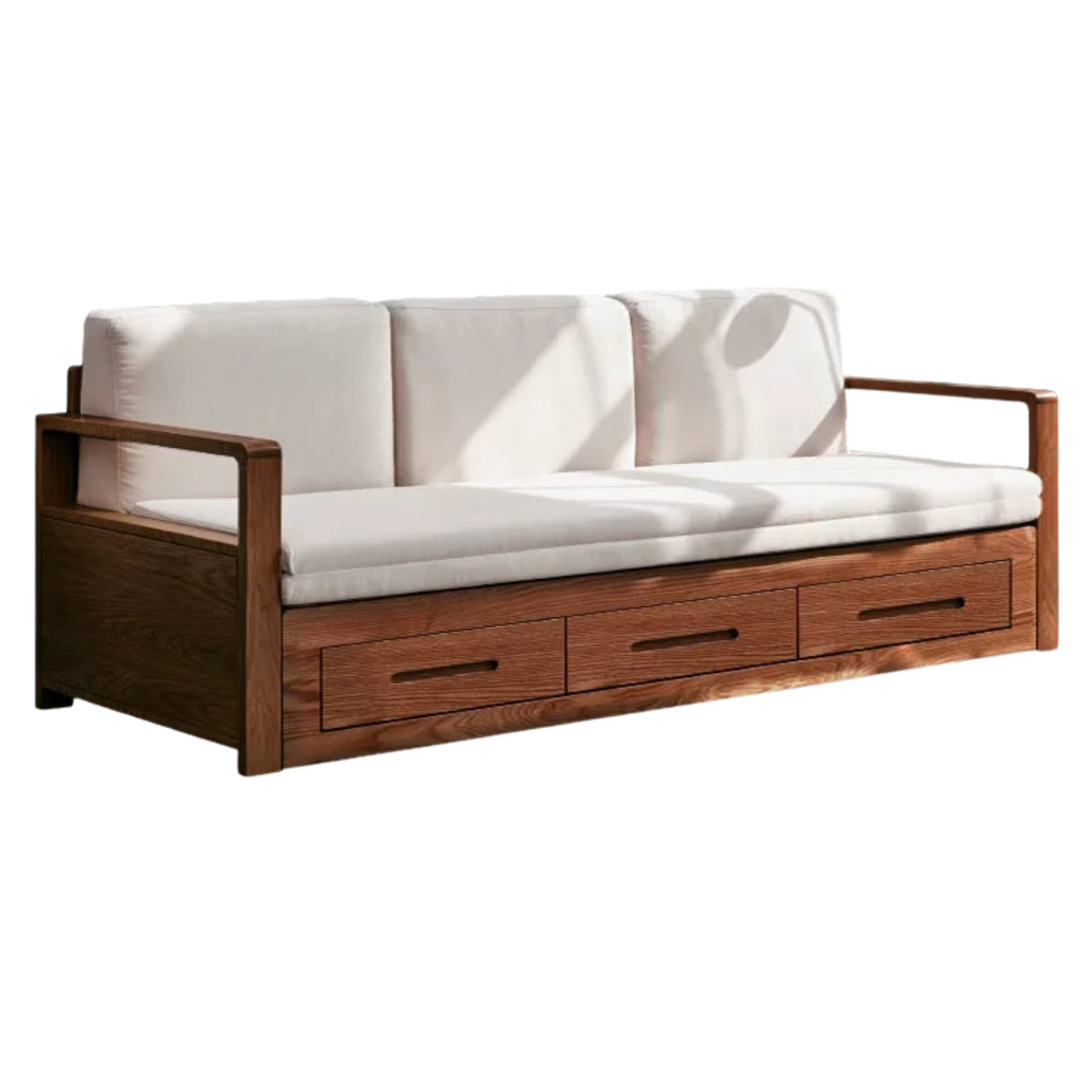 Oak, Ash Solid Wood Wood Daybed with Trundle and Storage Drawers