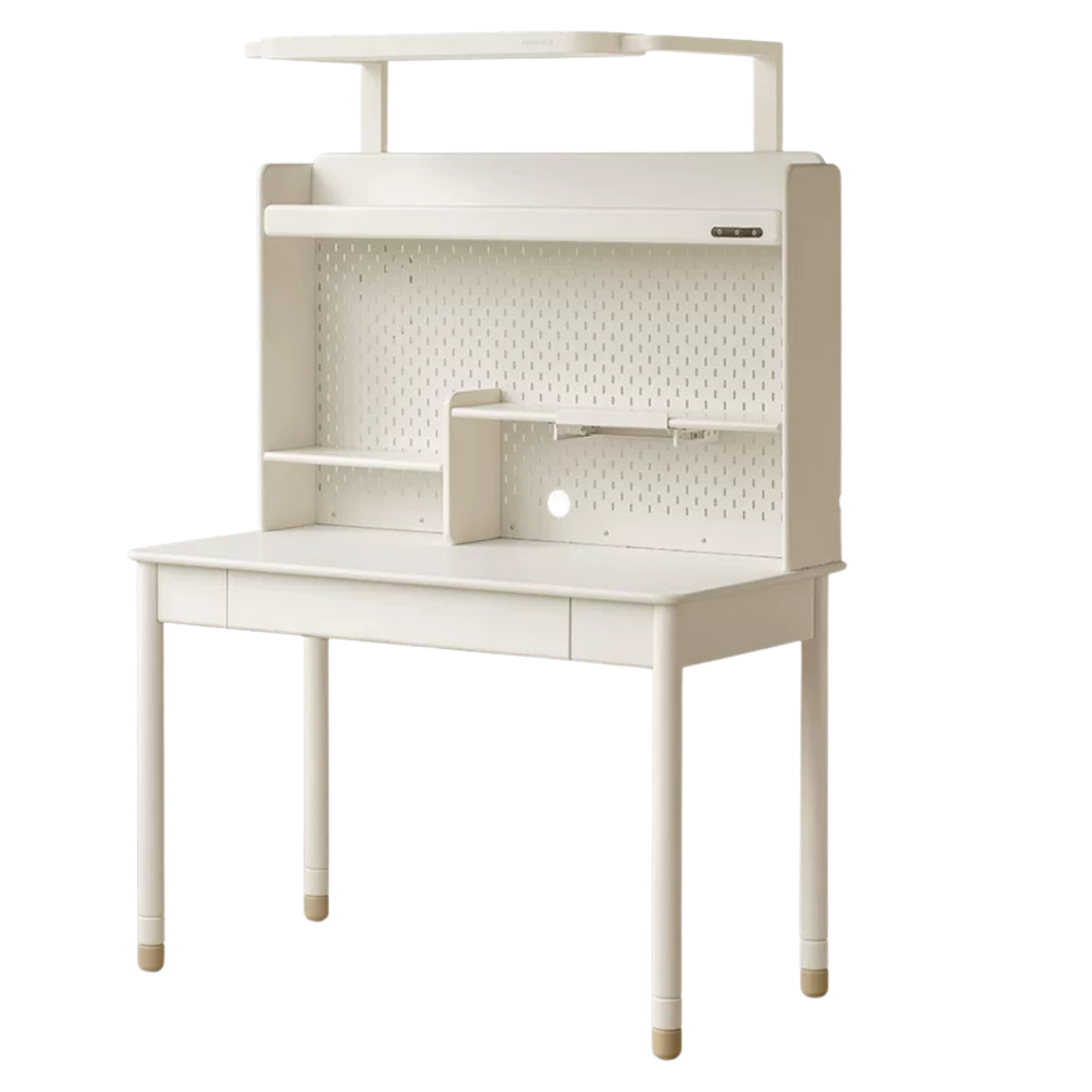 Solid Rubberwood Kids Elevated Learning Cream Drawer Table