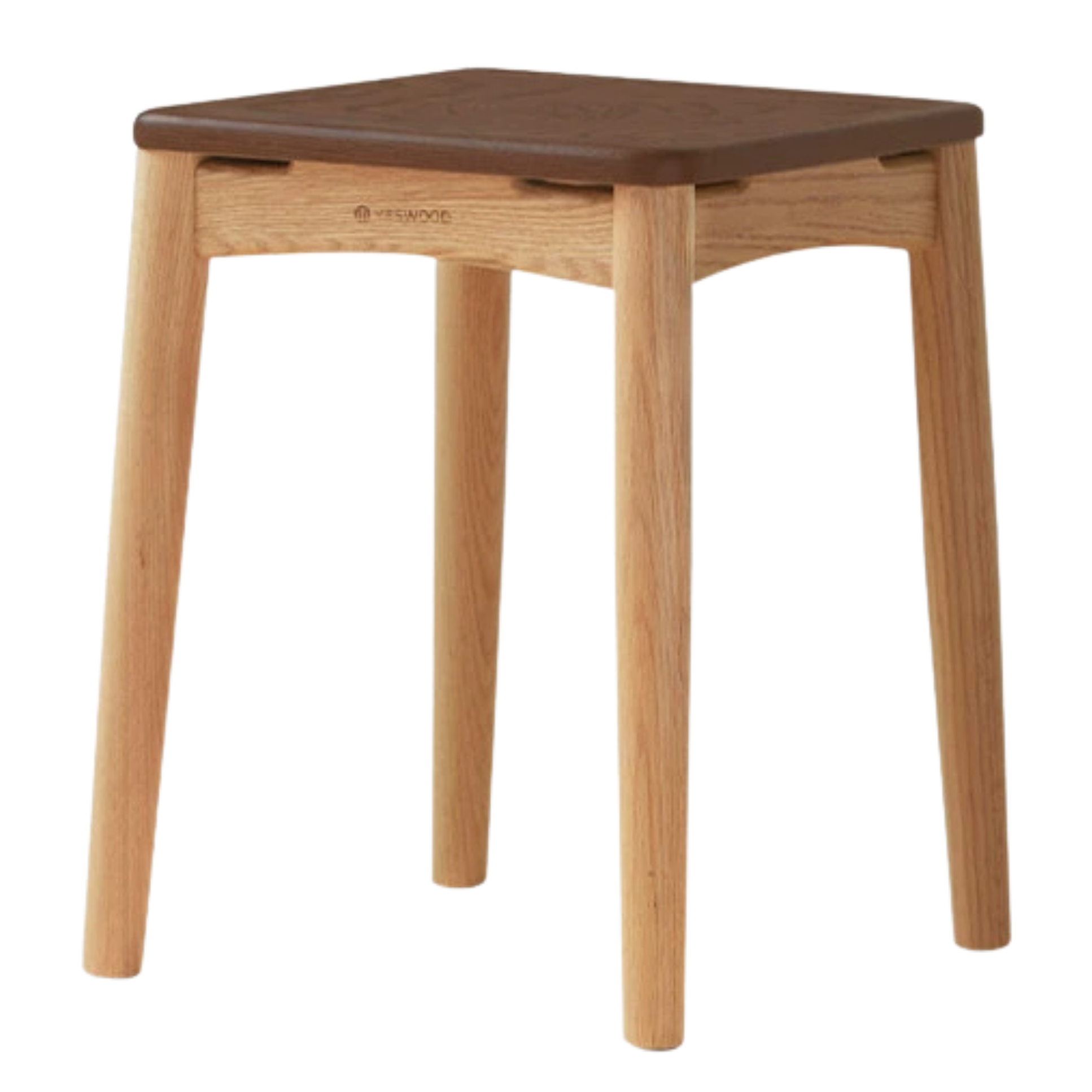 4 pcs -Oak Solid Wood Square Stool