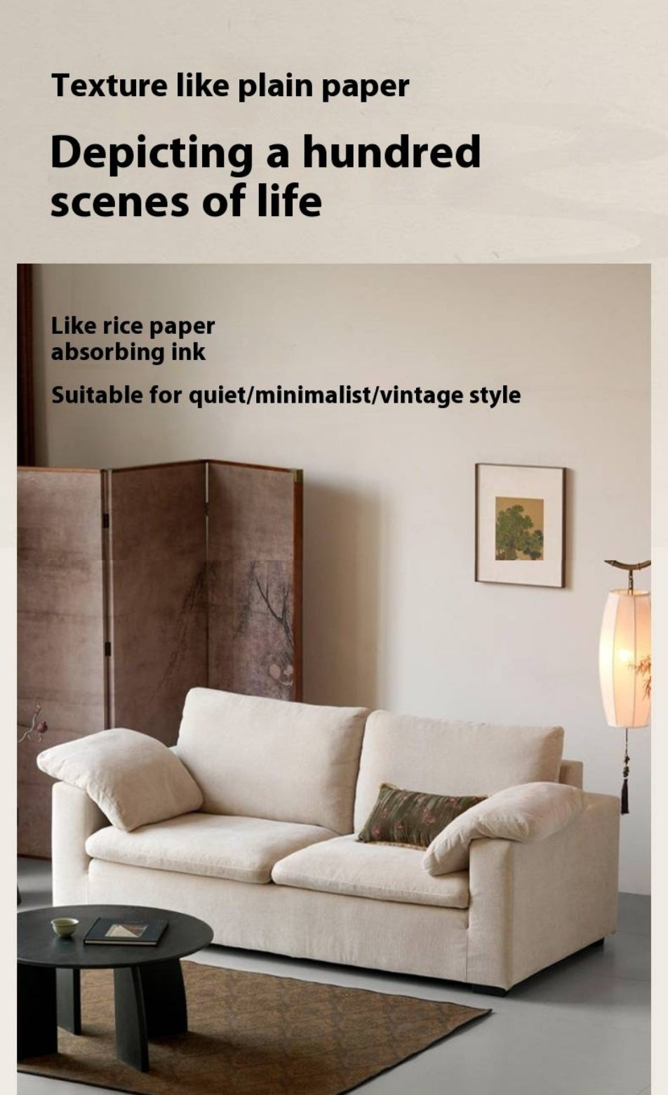 Wabi-Sabi Fabric Sofa  with Detachable and Washable Covers