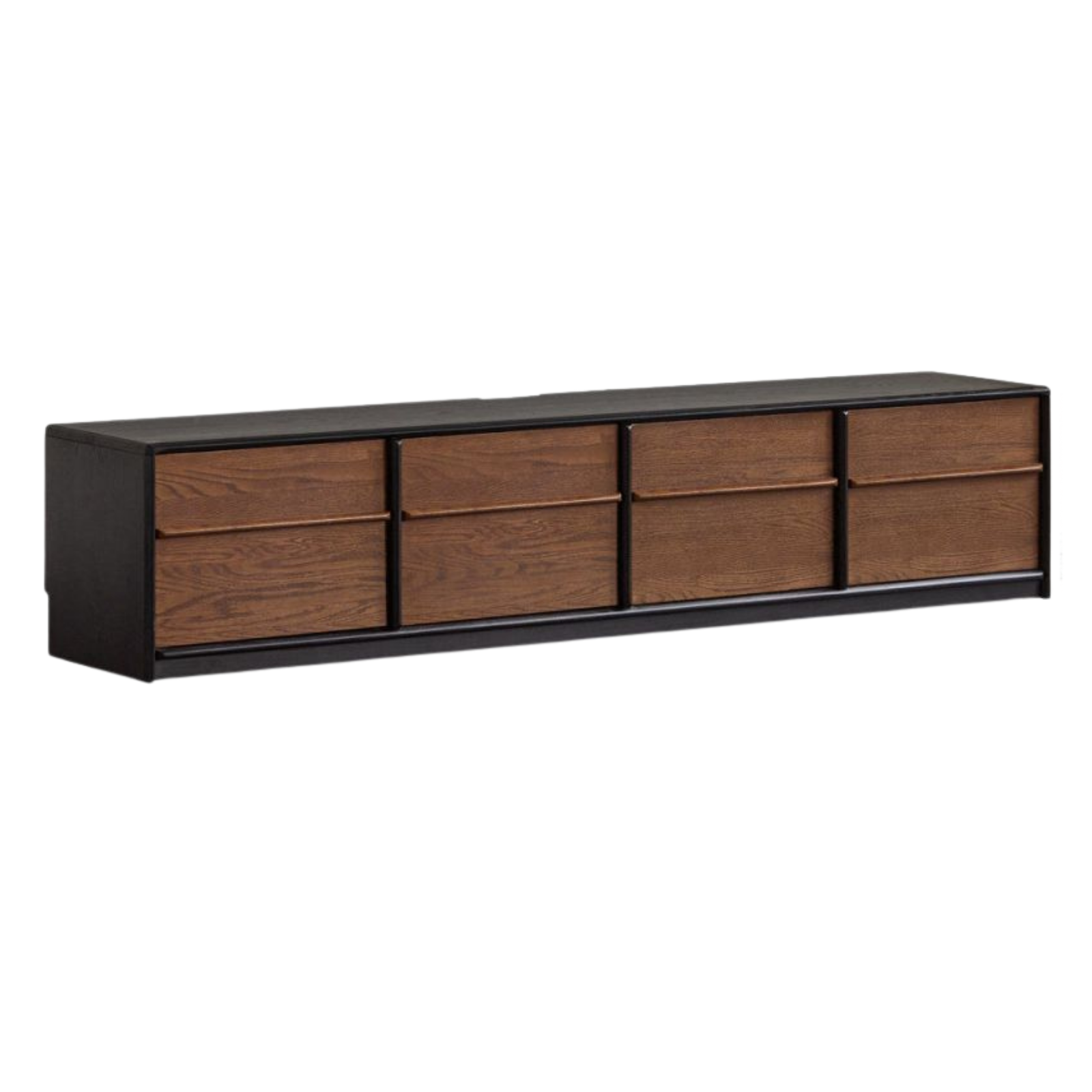 Oak Solid Wood Floor Standing TV Cabinet with Italian-Inspired Skeleton Line
