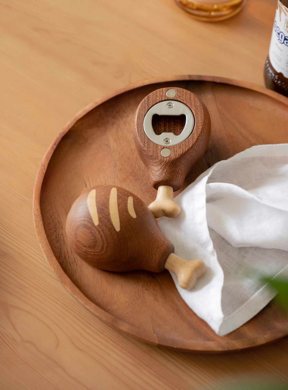 White Oak, Black Walnut, Beech, Maple Solid Wood Beer Bottle Opener
