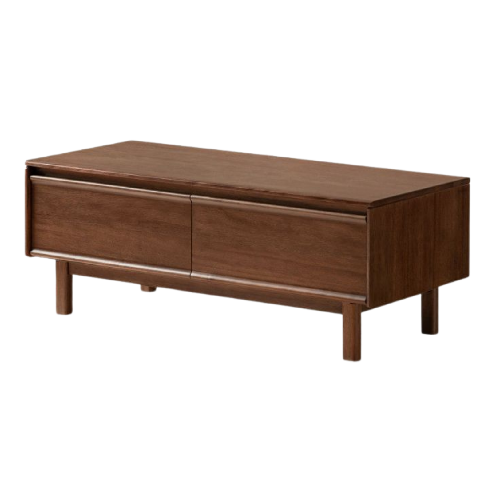 Solid Longan Hardwood Rectangular Coffee Table with Storage