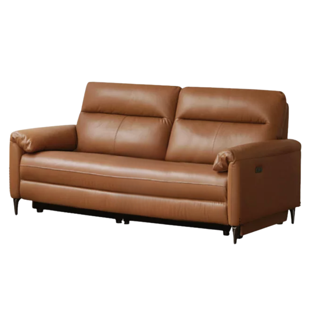Leather Power Reclining Sofa with Adjustable Headrest and USB Charging Port