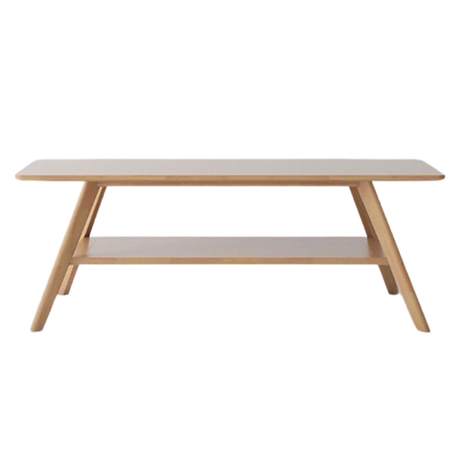 Solid RubberWood Coffee Table with Double Layer in Nordic Style
