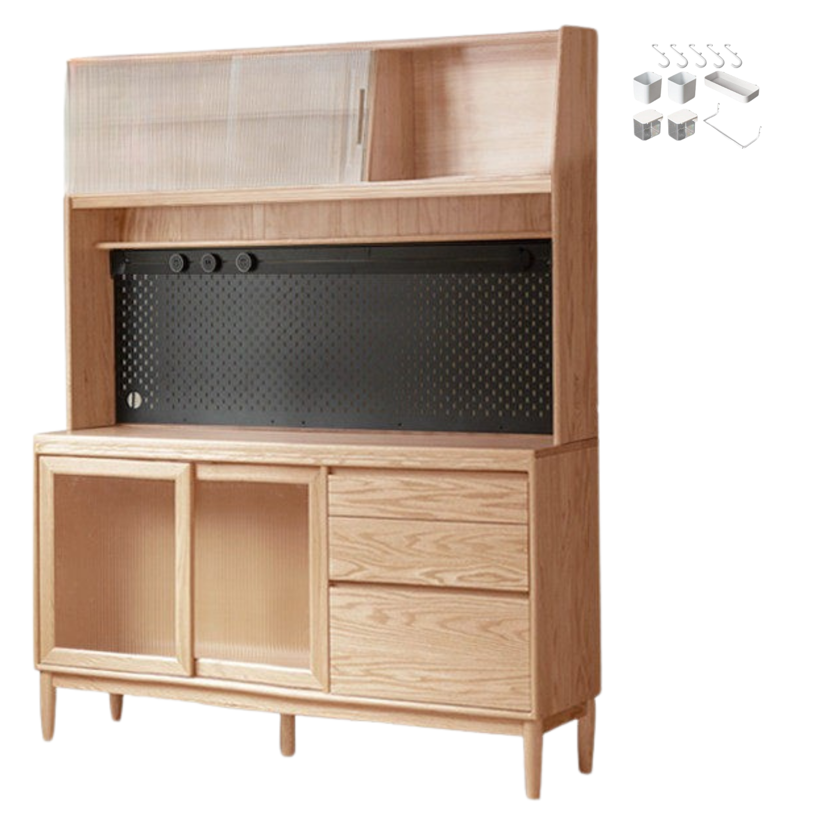 Oak, Ash, White Ash Solid Wood Large Capacity Storage Sideboard