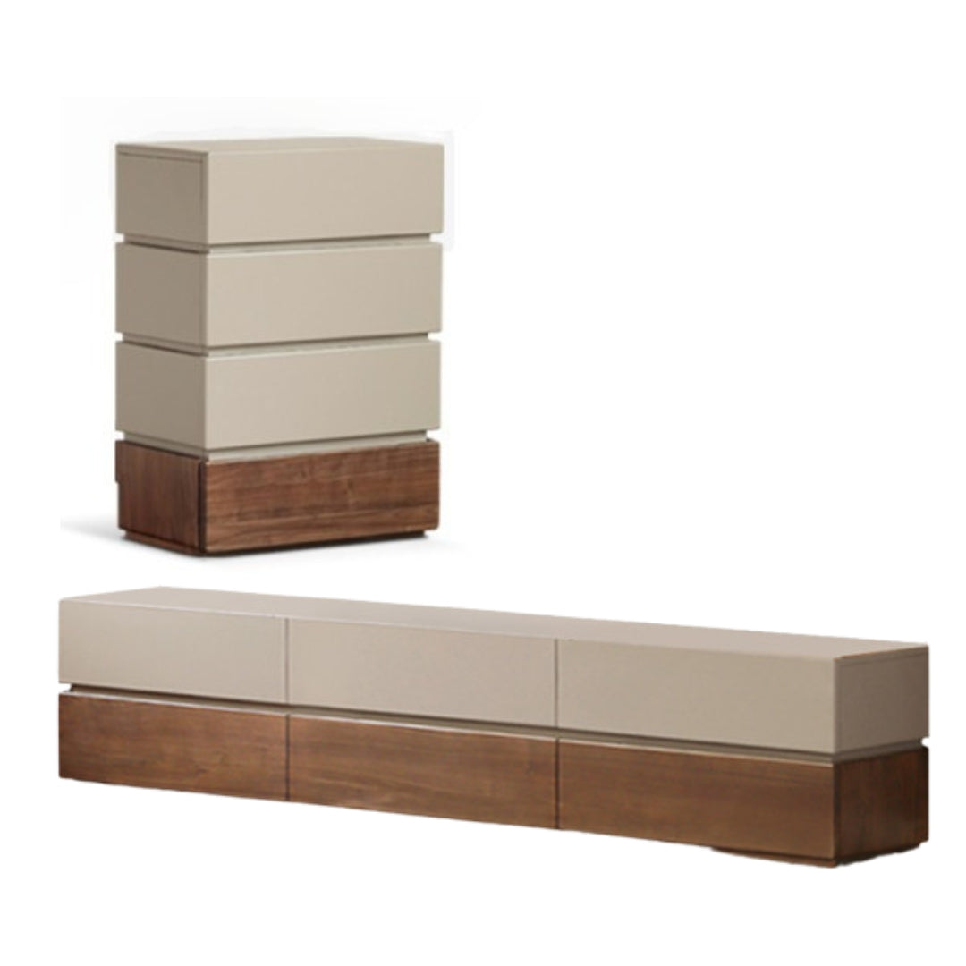Black Walnut Solid Wood Italian Light Luxury Side Cabinet