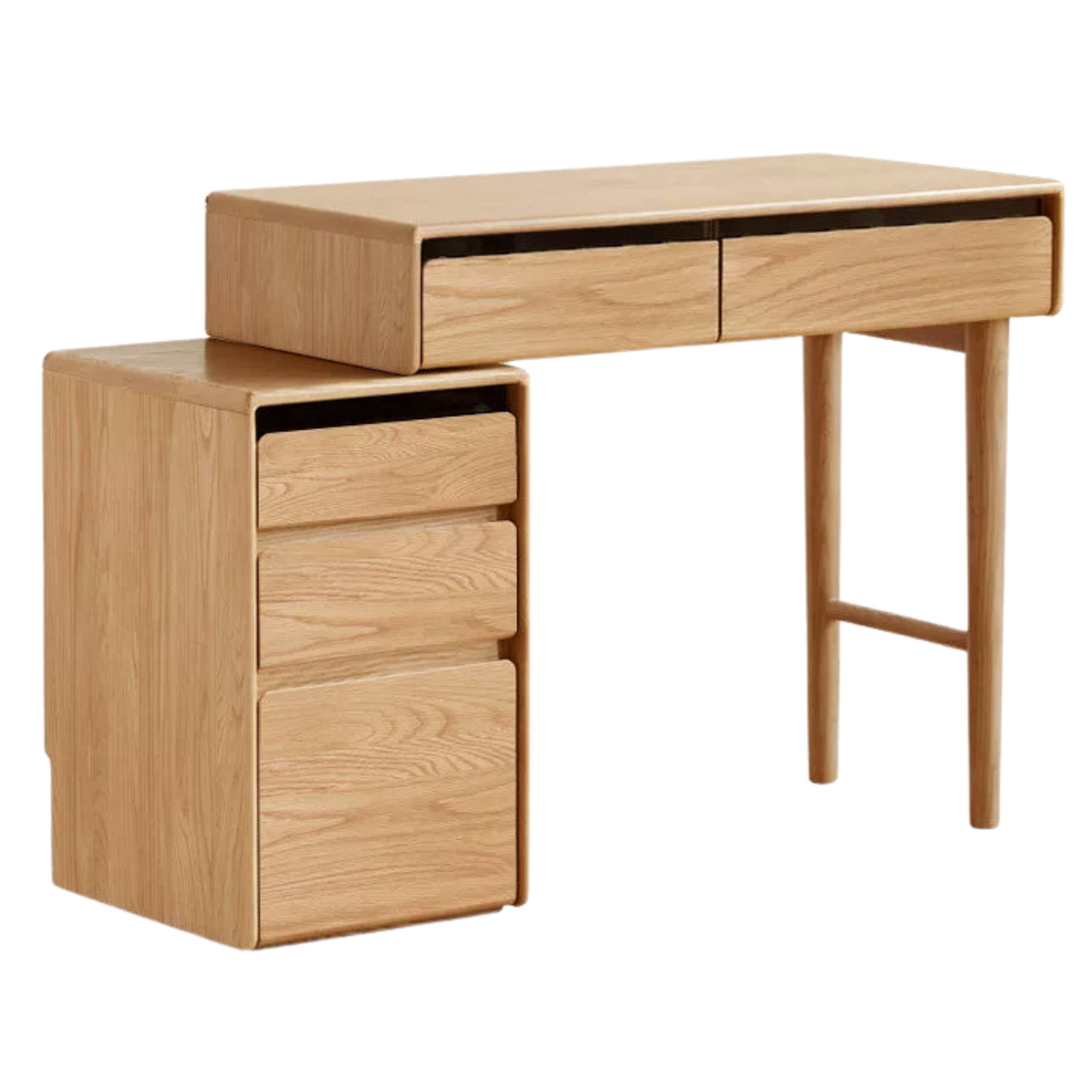 Ash, White Ash, Oak Solid Wood Modern Retractable Vanity Table