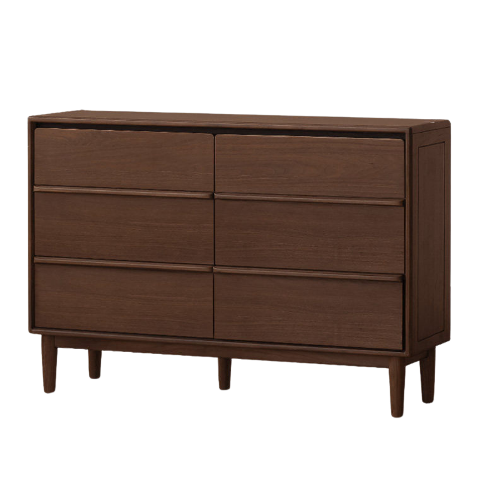 Black Walnut, Sandalwood Solid Wood, Solid Longan Hardwood Italian Light Luxury Chest of Drawers