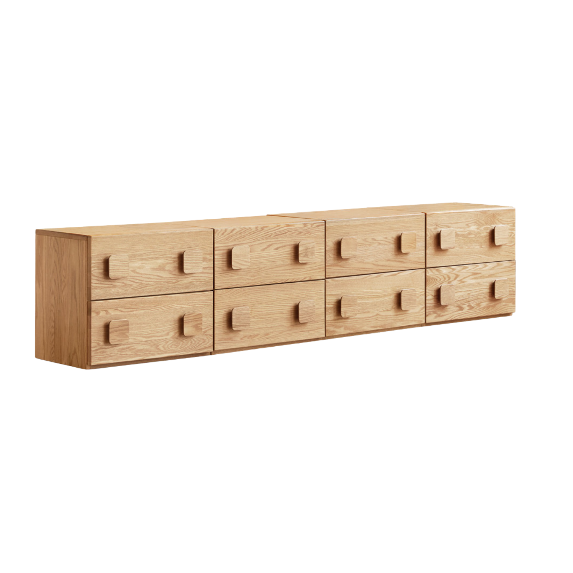 Ash Solid Wood Floor-Standing Module Combination TV Stand