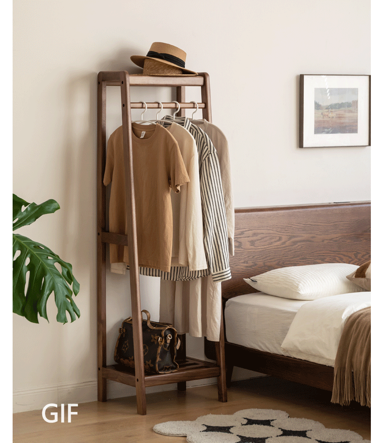 Oak, Black Walnut Solid Wood Clothes Hanger