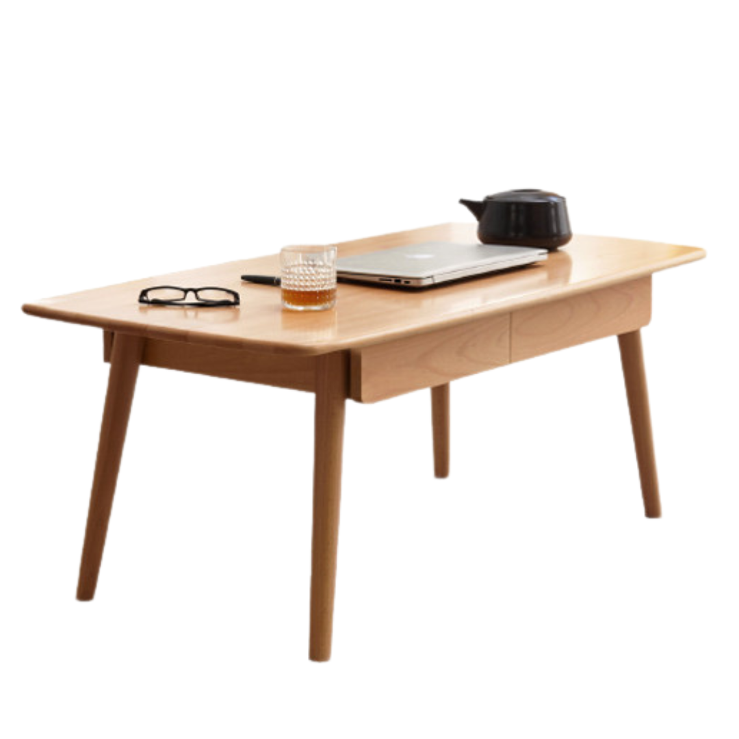 Beech solid wood coffee table-