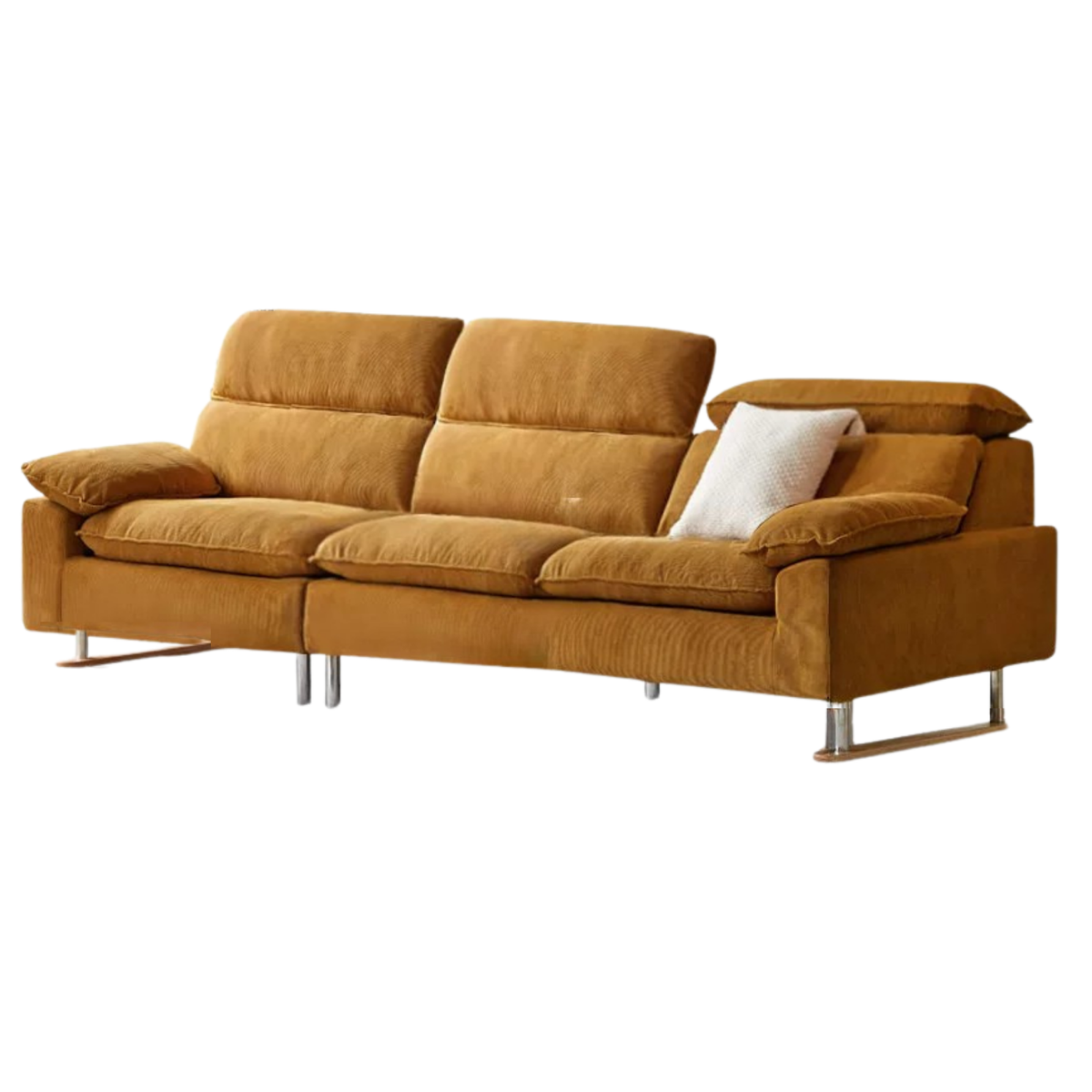 High-Back Corduroy Fabric Sofa with Removable Cover