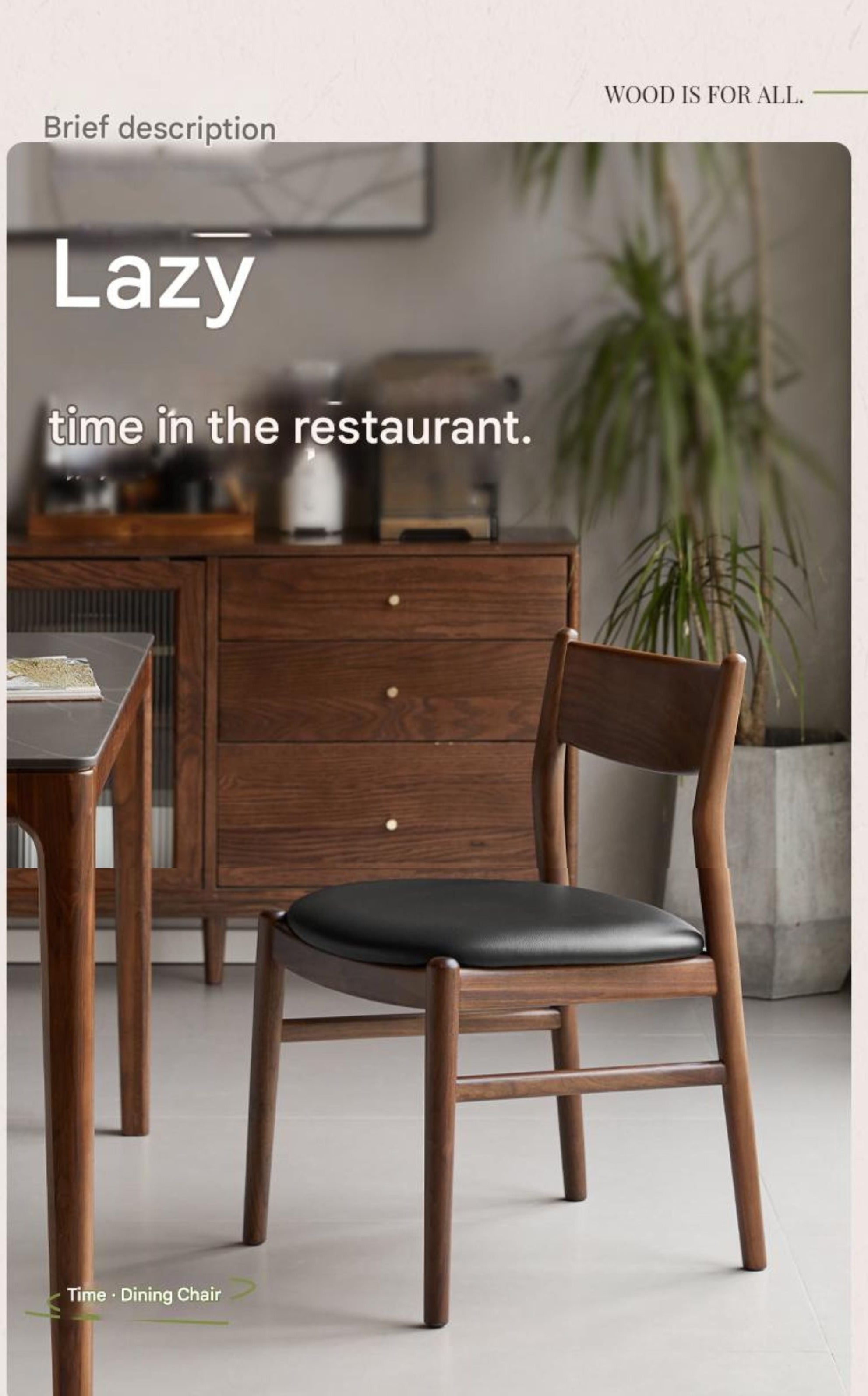 4 pcs Black Walnut, Ash, White Ash, Oak, White Oak, Beech, Sandalwood Solid Wood Dining Chair Retro