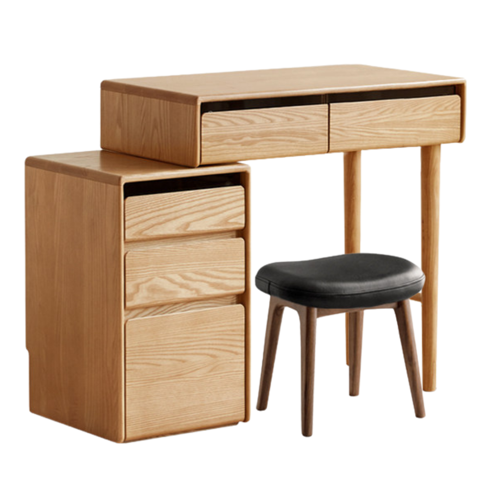 Ash Solid Wood Modern Retractable Vanity Table