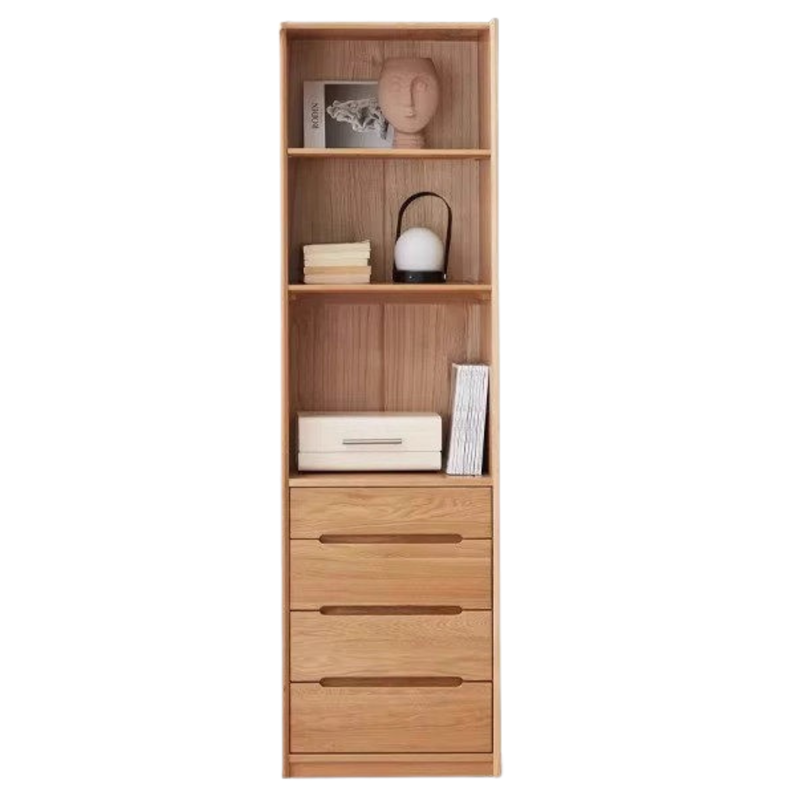 Oak Solid Wood Bookcase Free Combination Floor-to-ceiling Bookshelf
