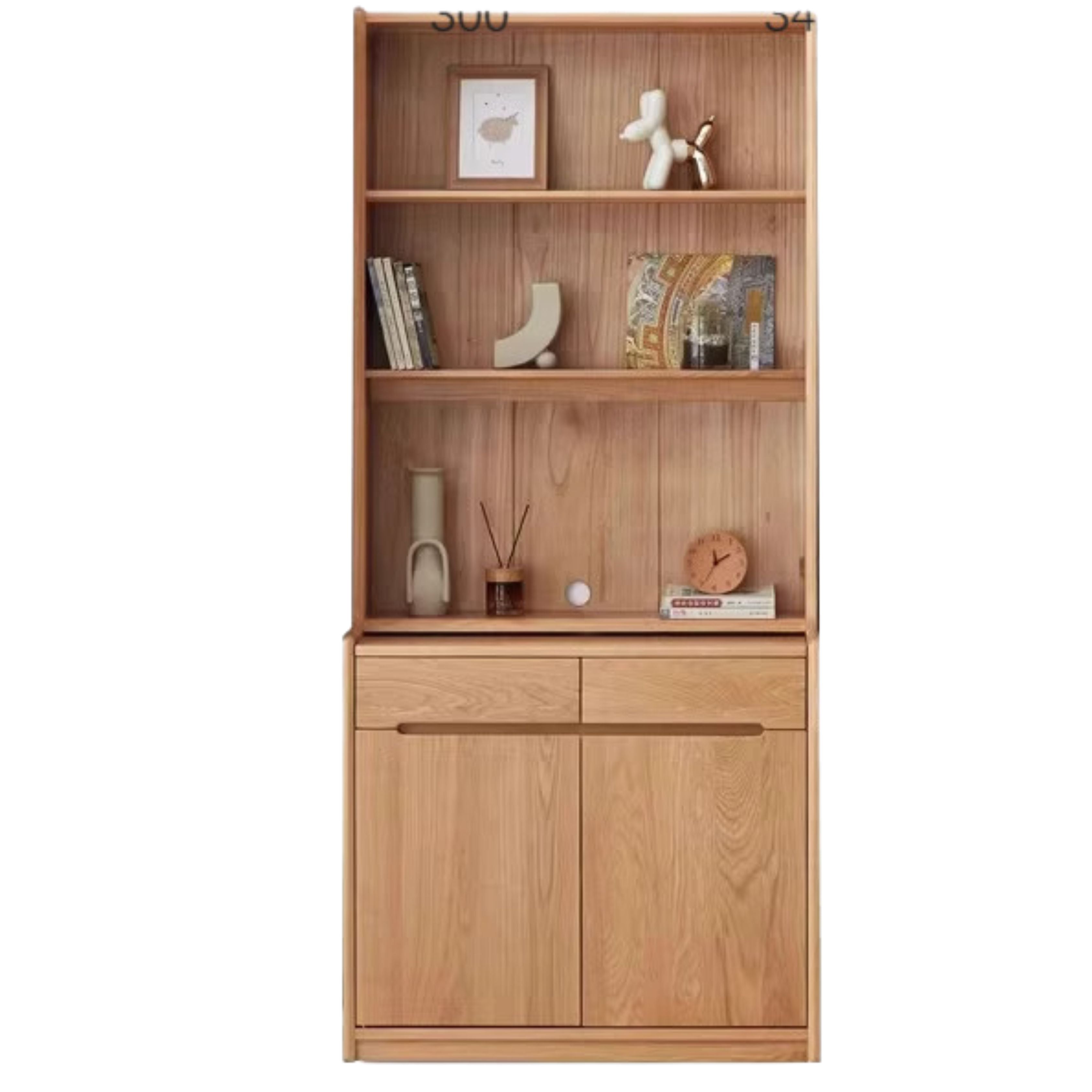 Oak Solid Wood Bookcase Free Combination Floor-to-ceiling Bookshelf