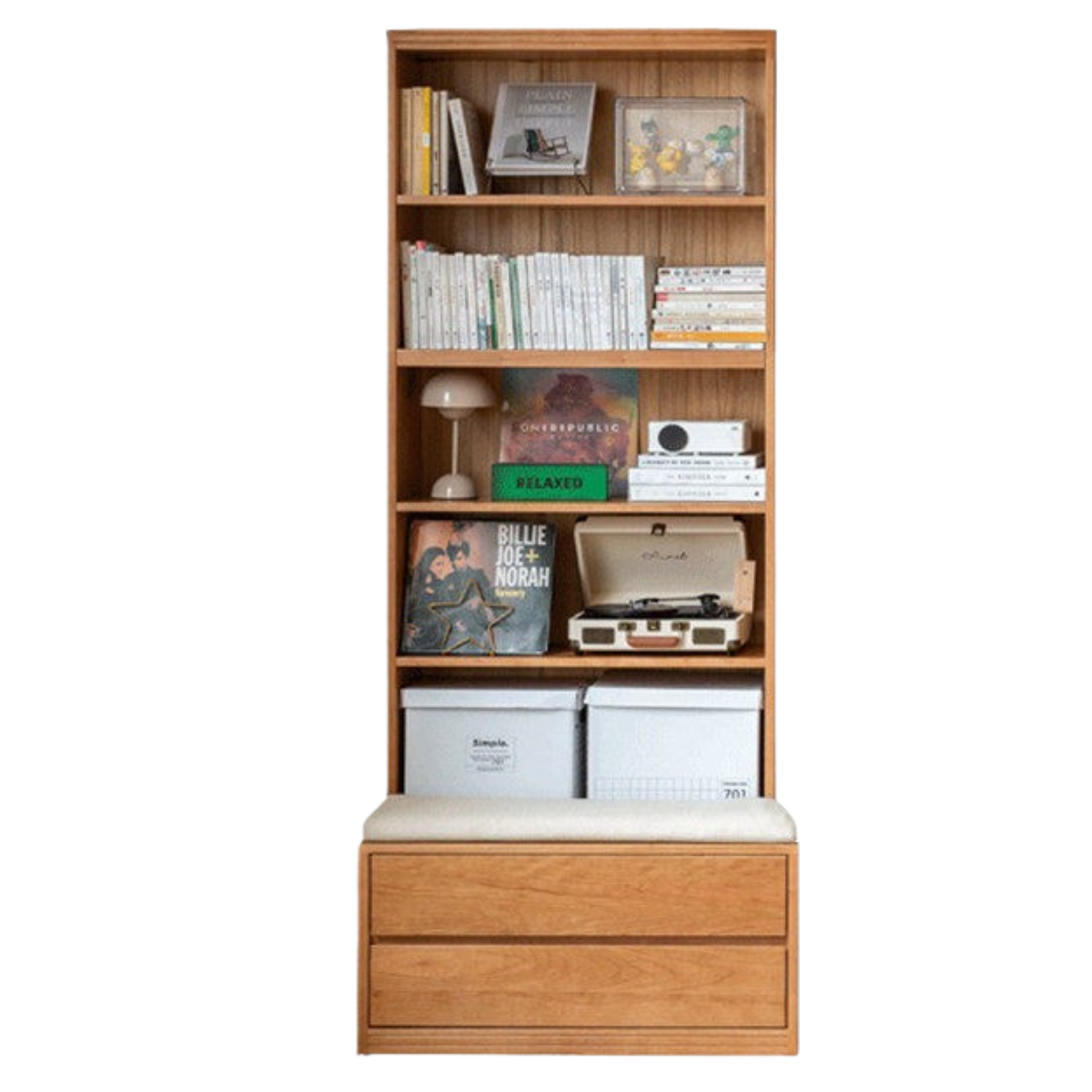 Cherry Solid Wood Bookcase Combination Glass Cabinet