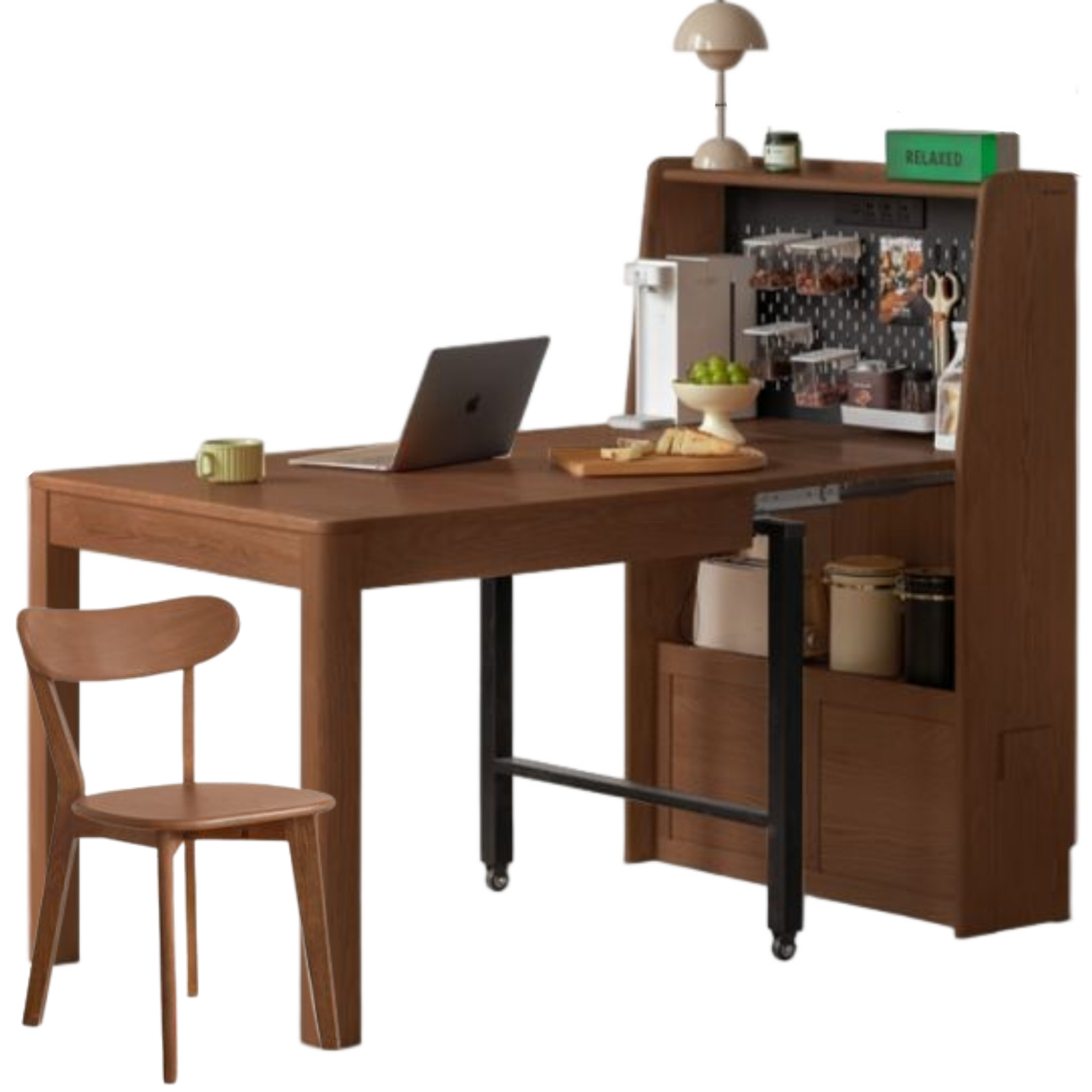 Oak Solid Wood Modern Minimalist Extendable Dining Table