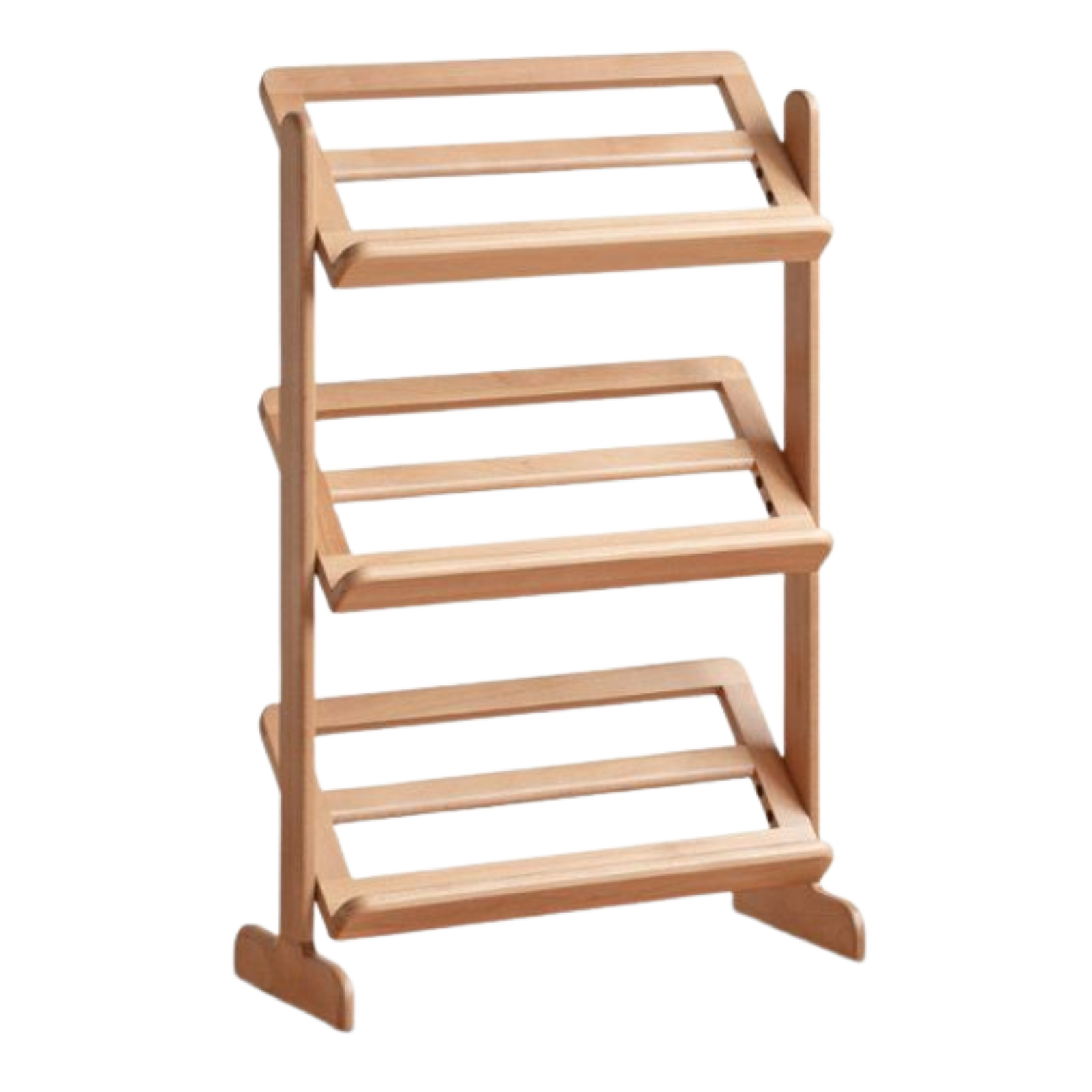 Beech Solid Wood Multi Tier Slim Entryway Storage Organizer