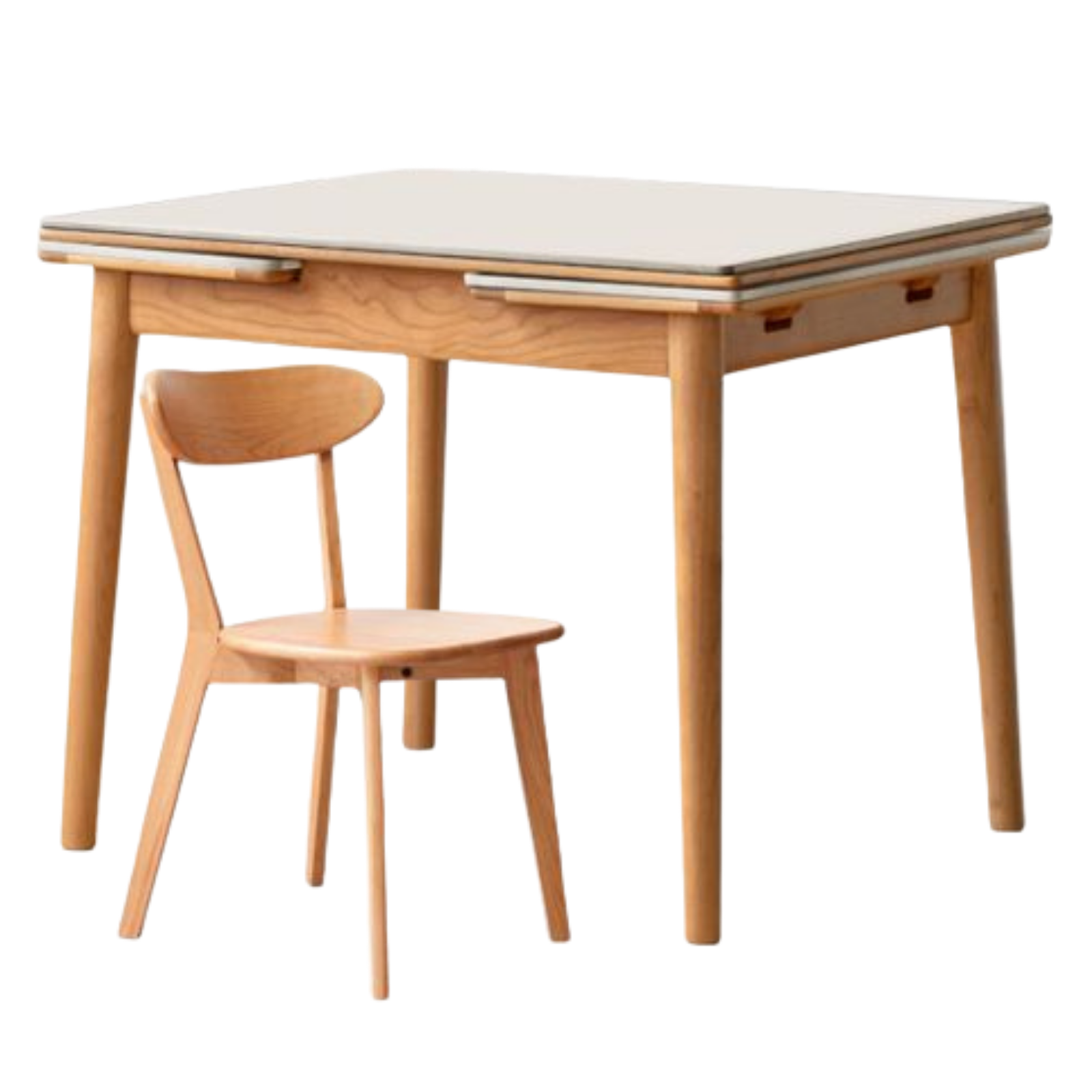 Cherry Solid Wood Extendable Slab Dining Table
