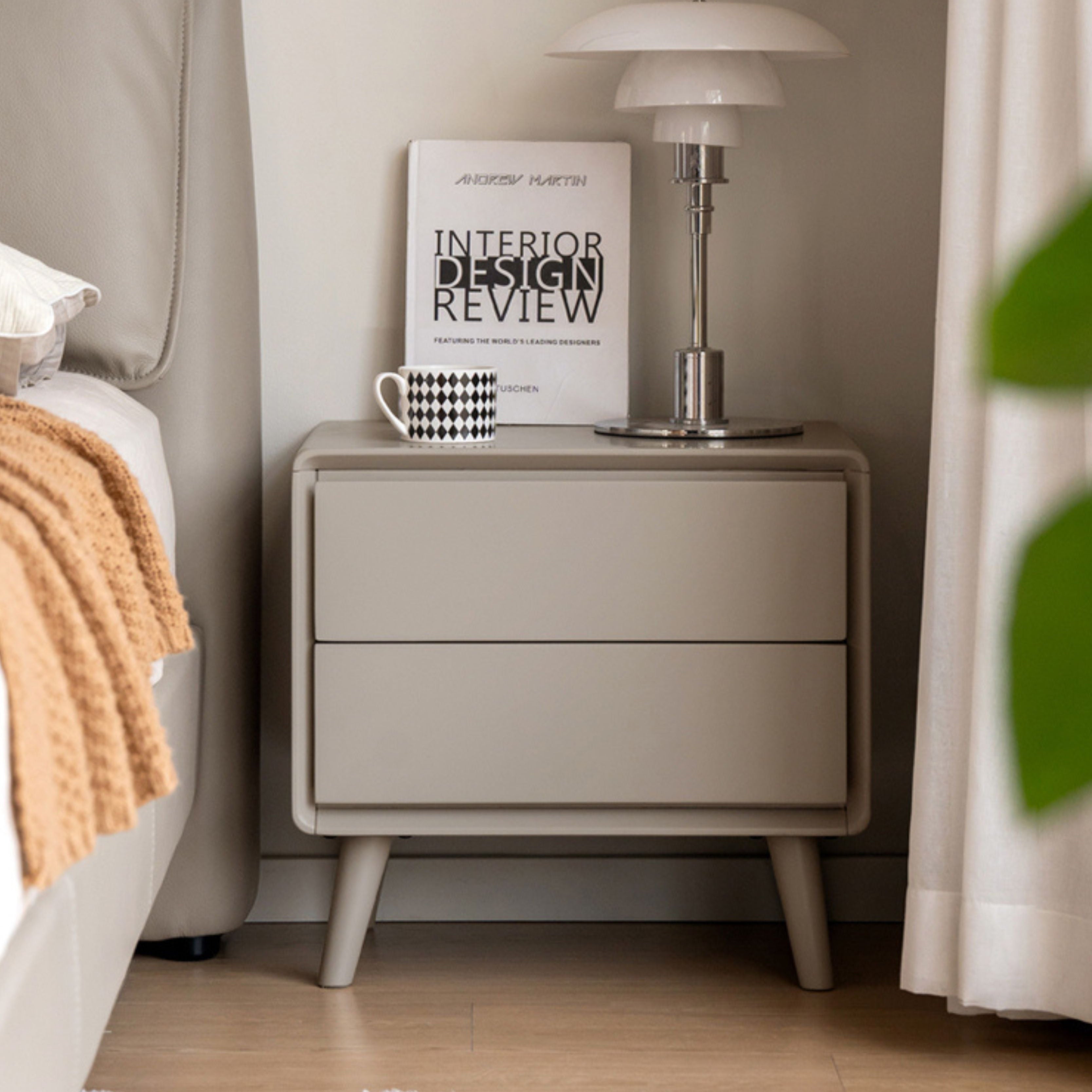 Poplar Solid Wood Modern Nightstand