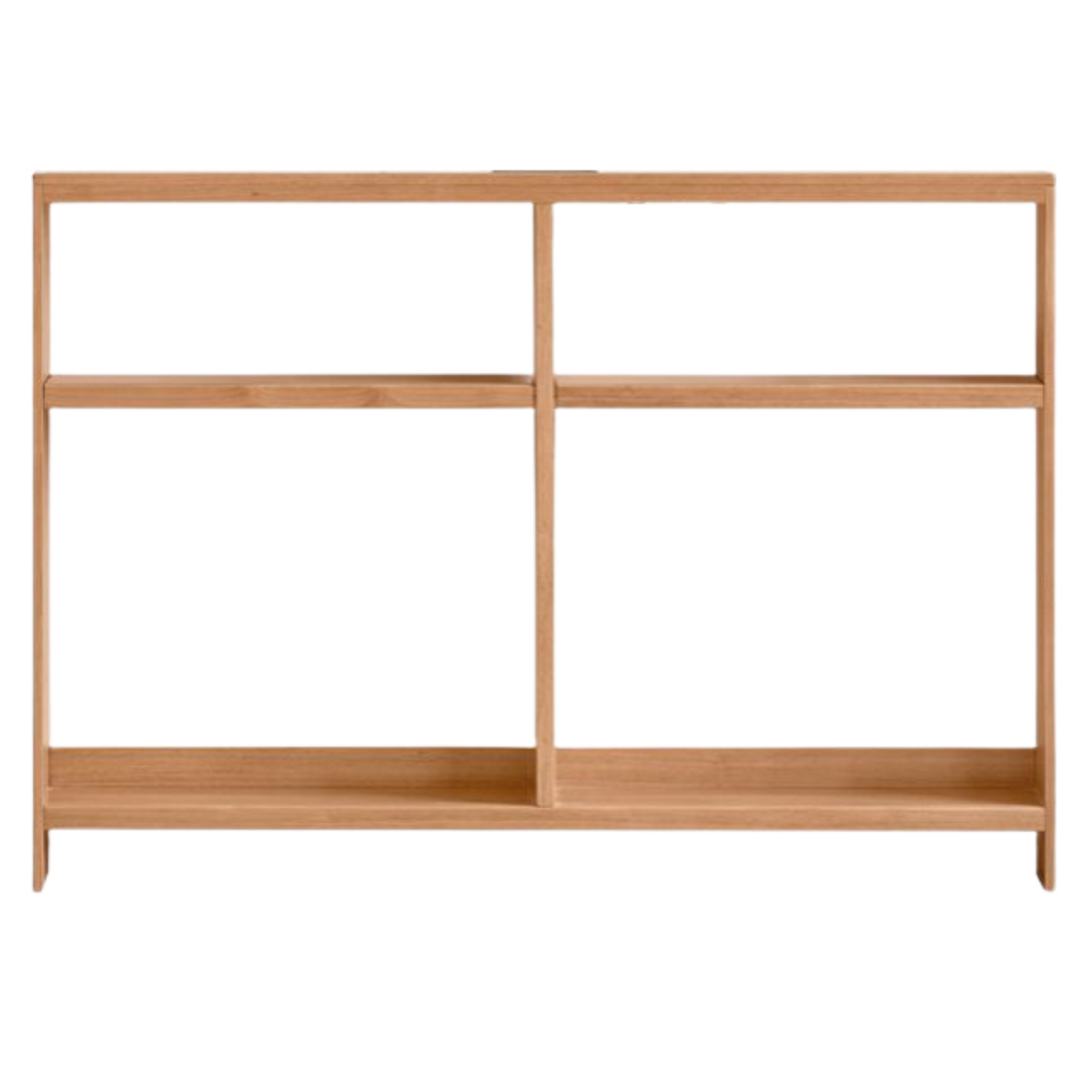 Solid RubberWood Sofa Back Console Table with Open Storage Shelves