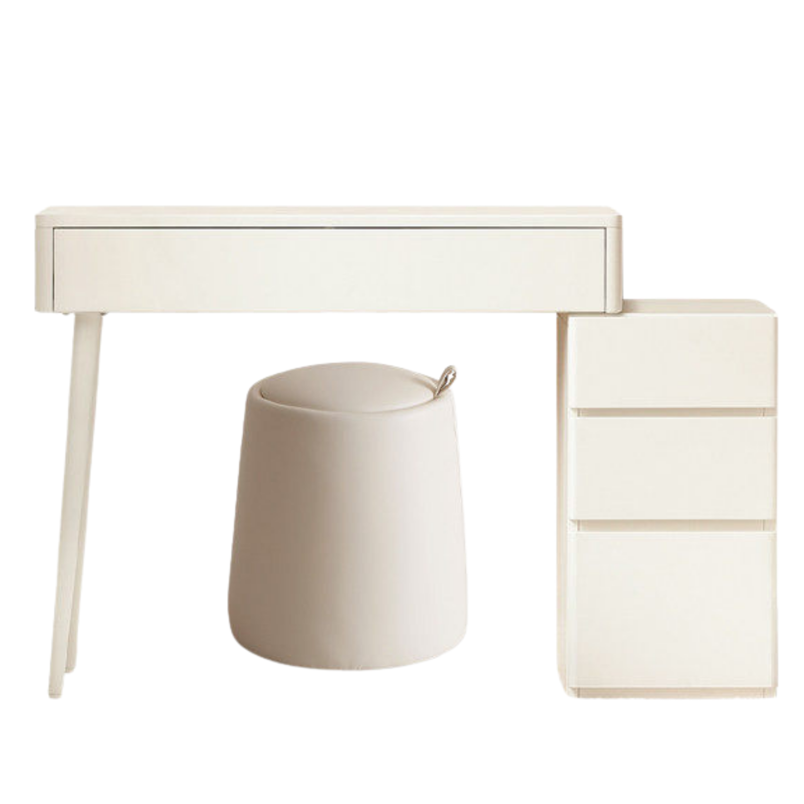 Solid RubberWood Telescopic Vanity Table + LED Makeup Mirror