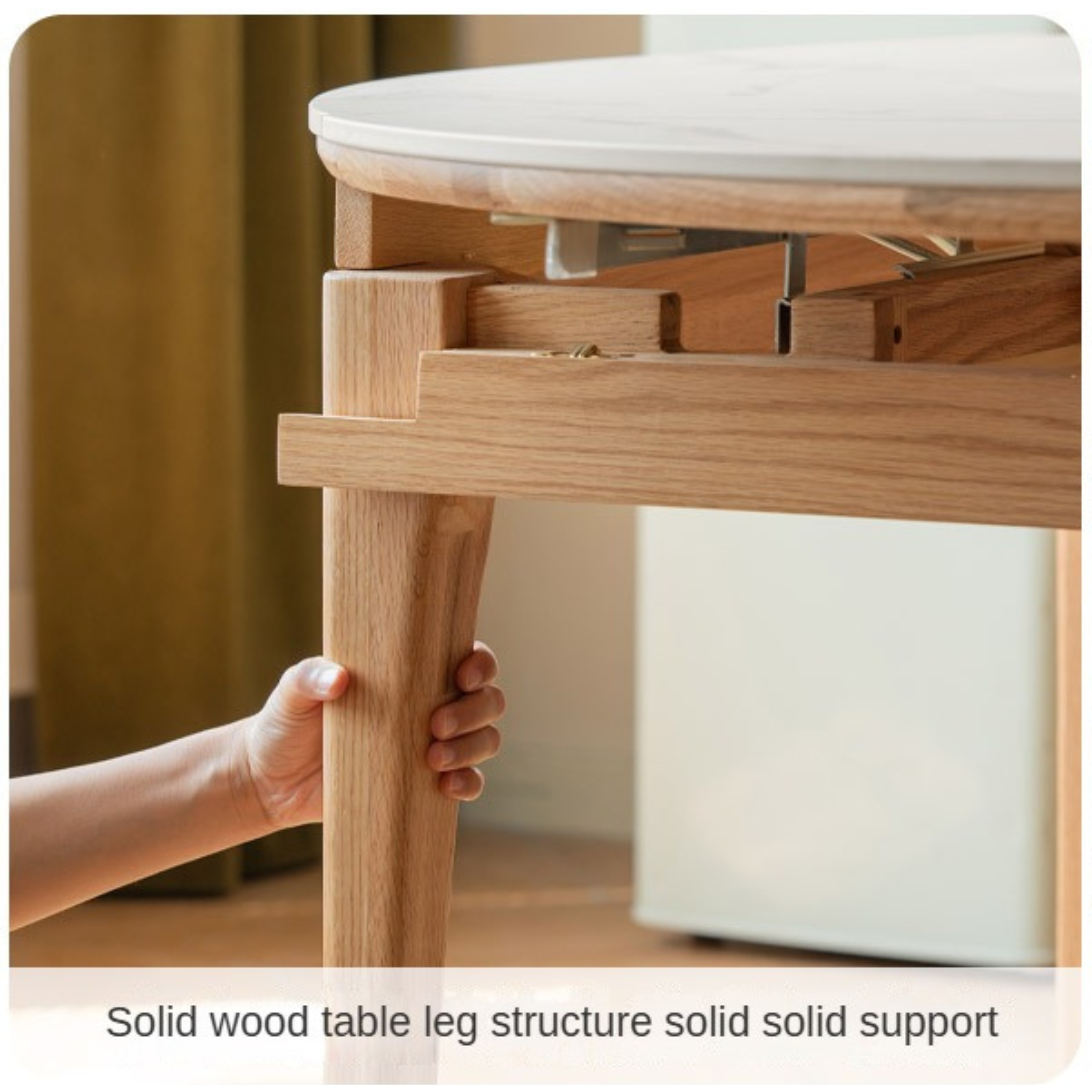 Oak solid Wood Rock Table Induction