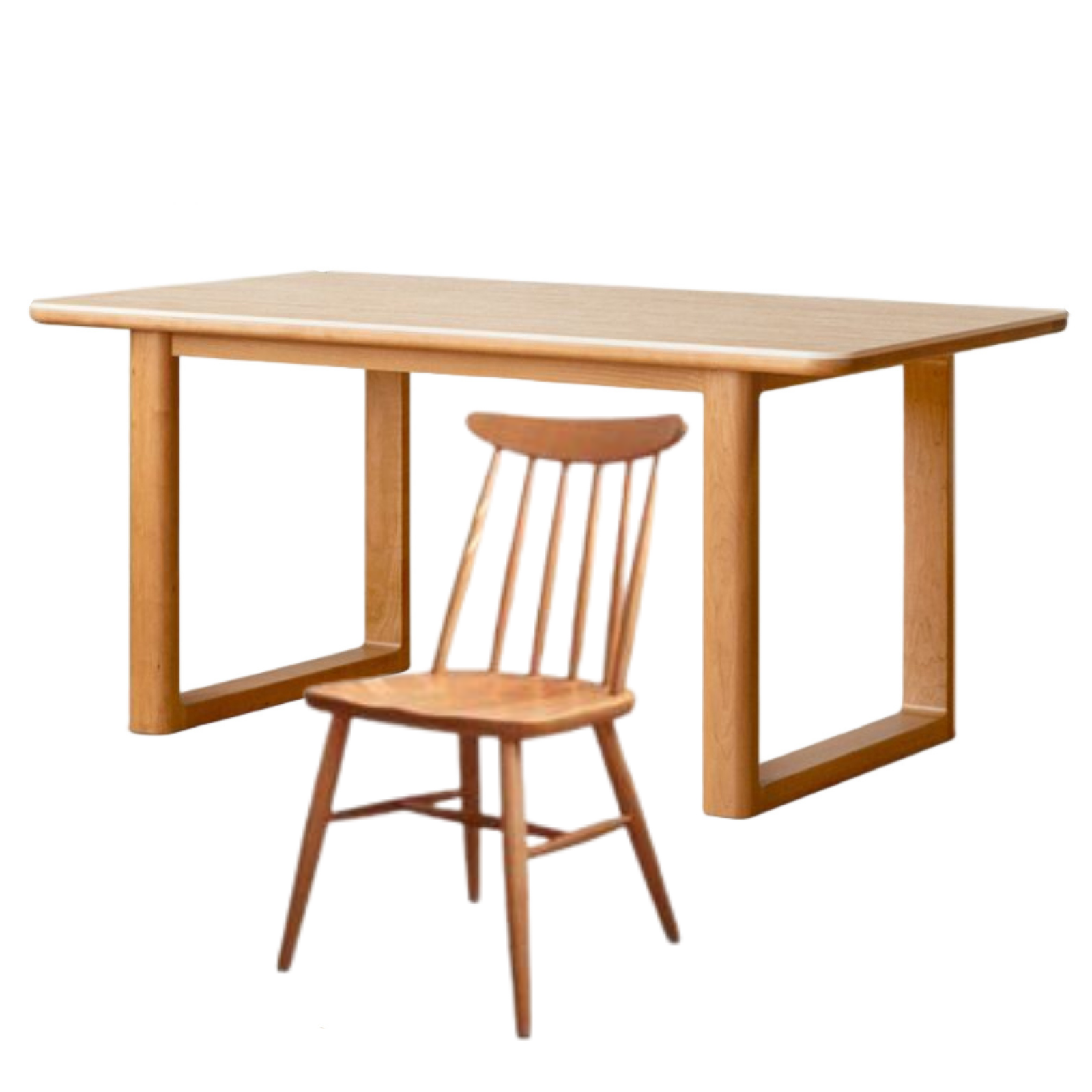 Cherry Solid Wood Retro Rock Board Dining Table