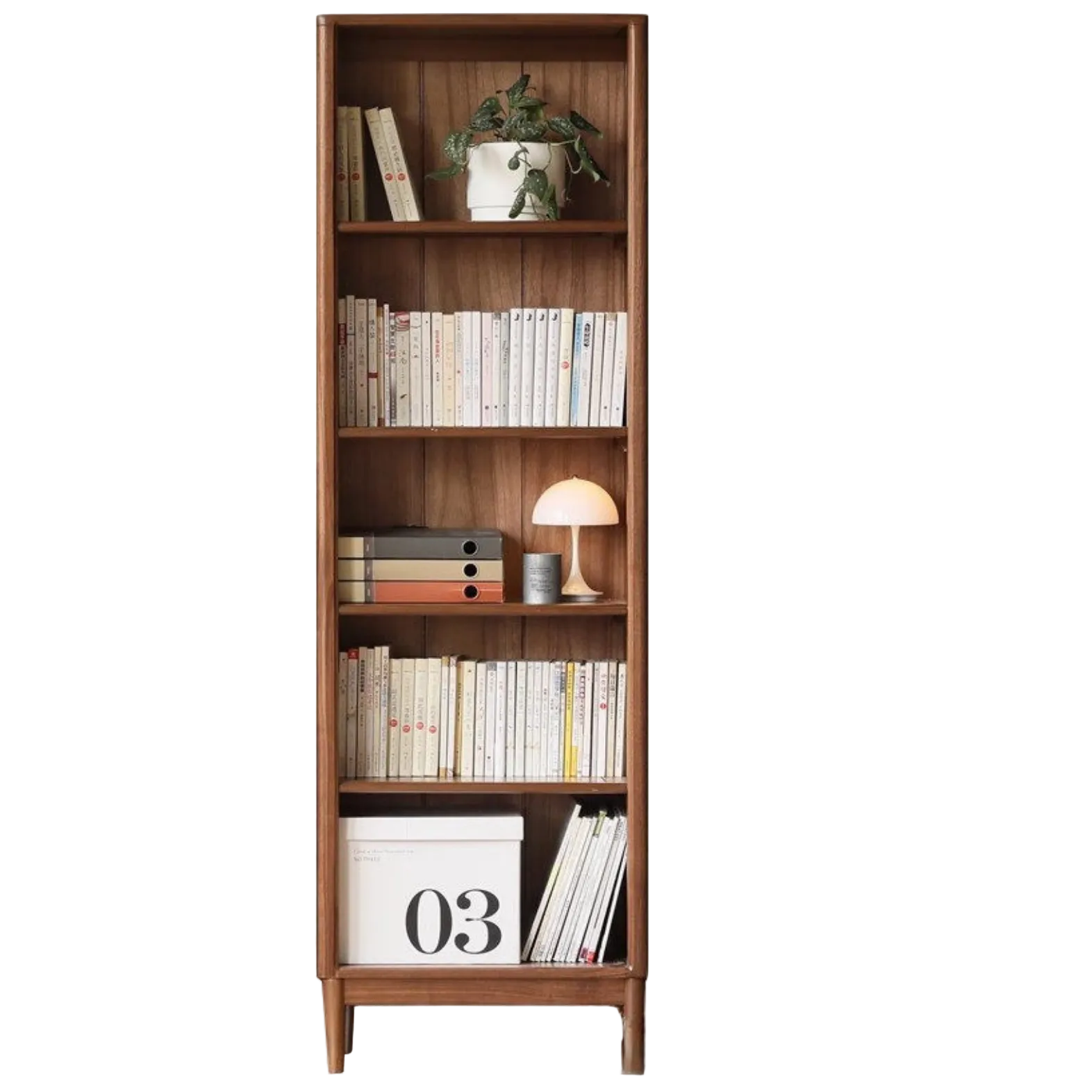 Black Walnut, Ash Solid Wood Bookcase Whole Wall Free Combination Bookshelf