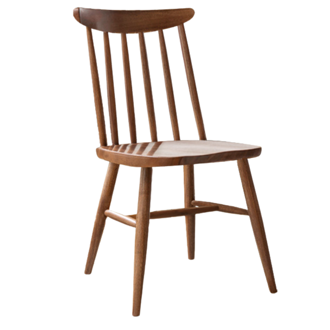 Black walnut solid wood Windsor chair 2 pcs set