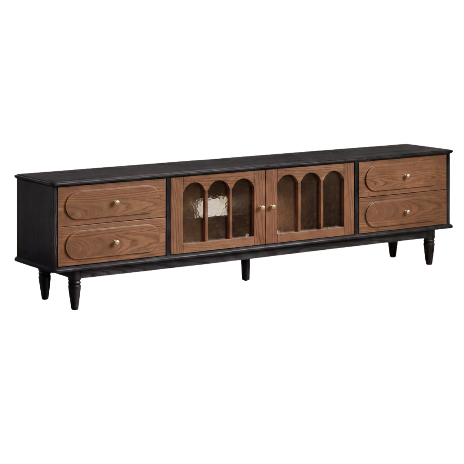 Black Walnut, Ash Solid Wood French Retro TV Cabinet