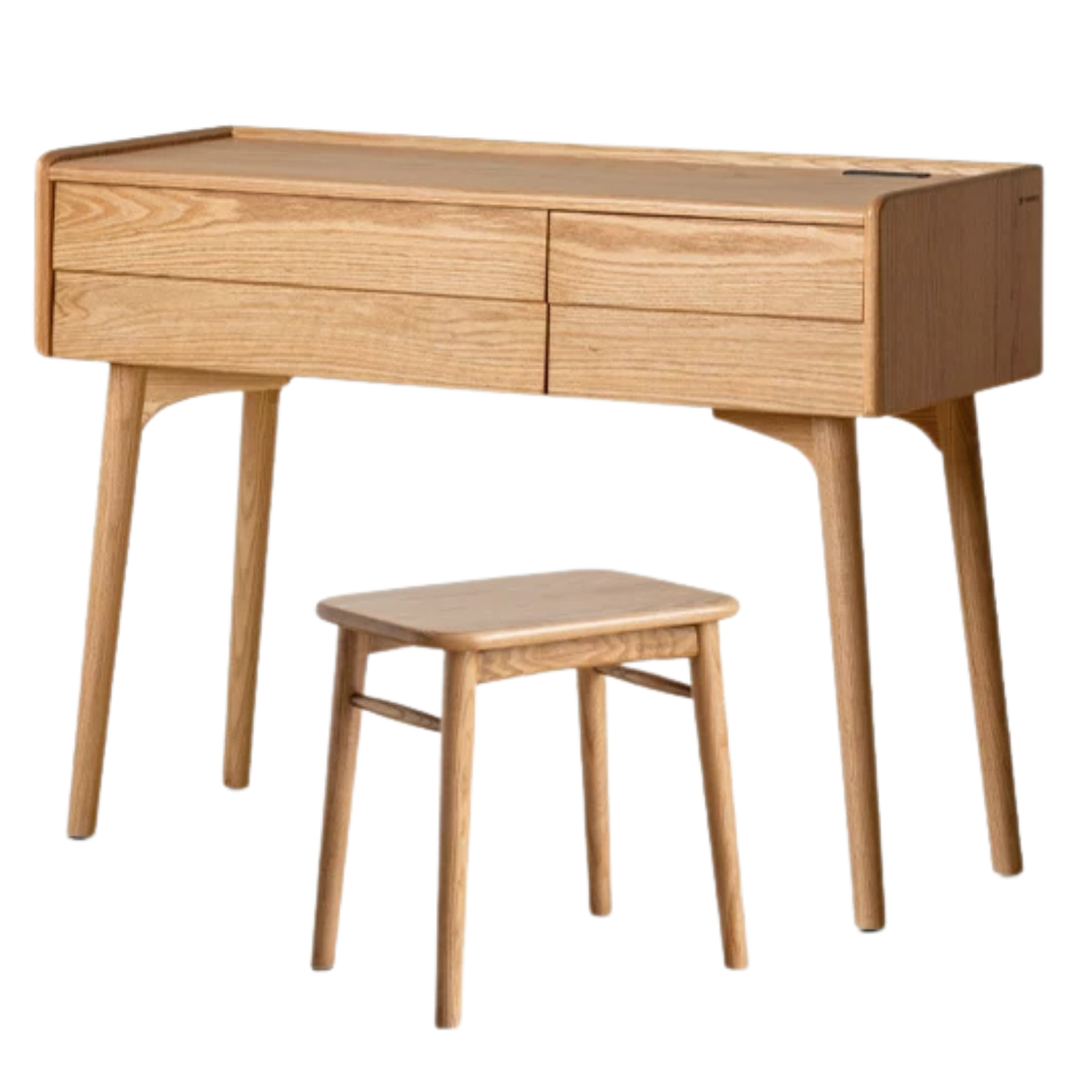Ash, Oak  Solid Wood Modern Vanity Table with Storage