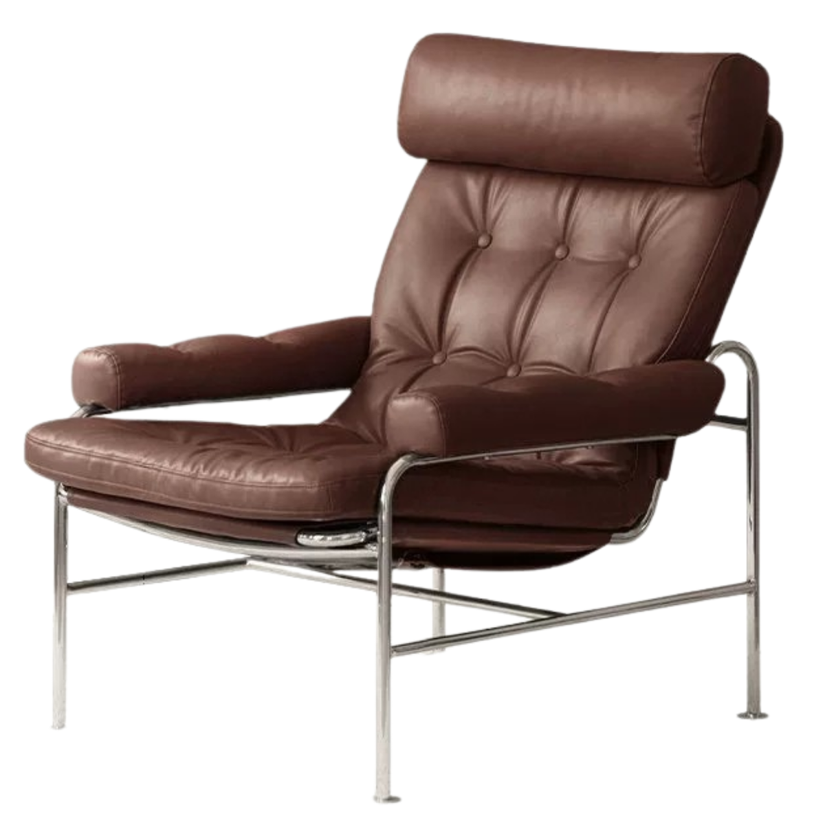 Bauhaus Style Lounge Chair, Mid-Century Accent Chair with Cushioned Back and Armrests
