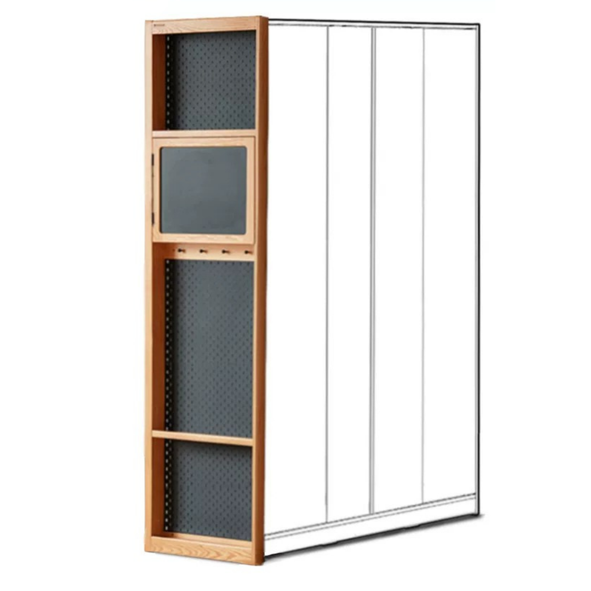 Cherry, Poplar Solid Wood Medieval Style Corner Cabinet