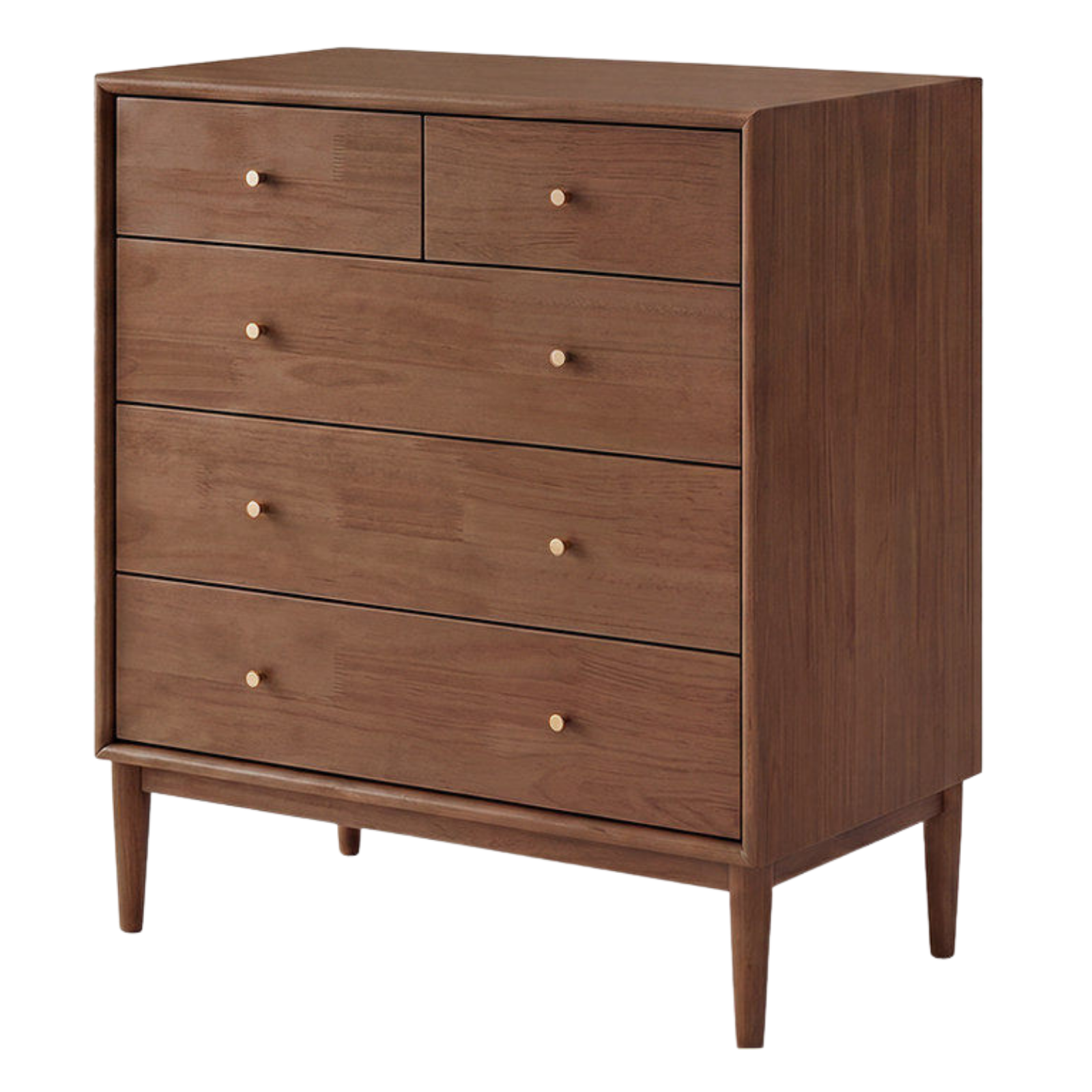 Oak, Solid Rubberwood Modern Minimalist Chest of Drawers
