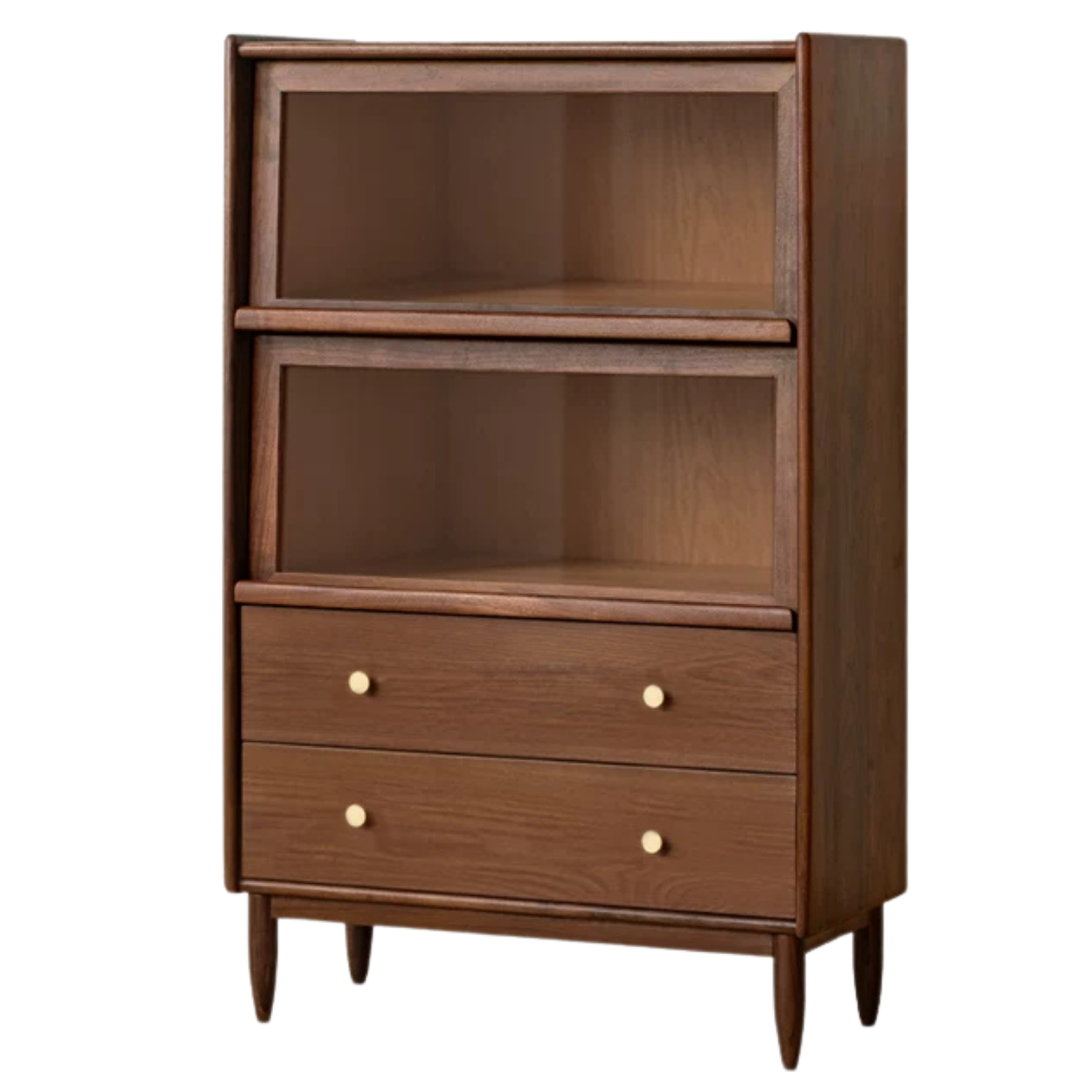 Sandalwood, Black Walnut, Oak Solid Wood Side Cabinet Flip Door LED Lights