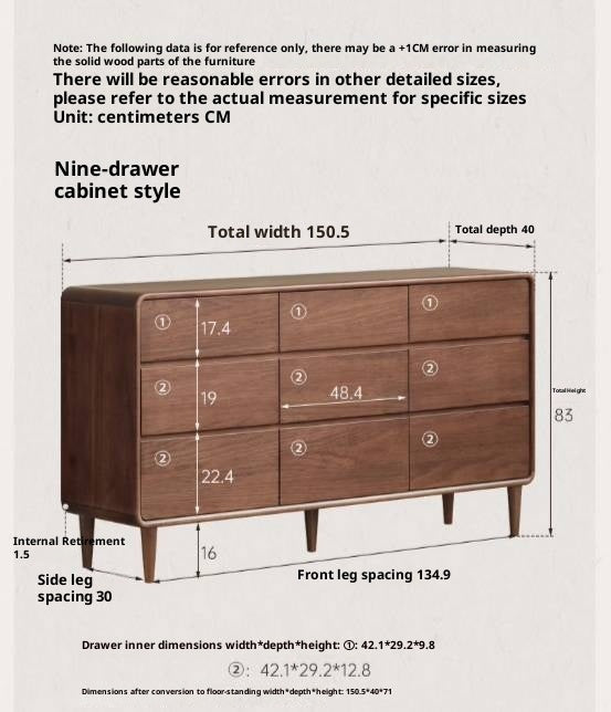 Sandalwood Solid Wood Modern Chest of Drawers