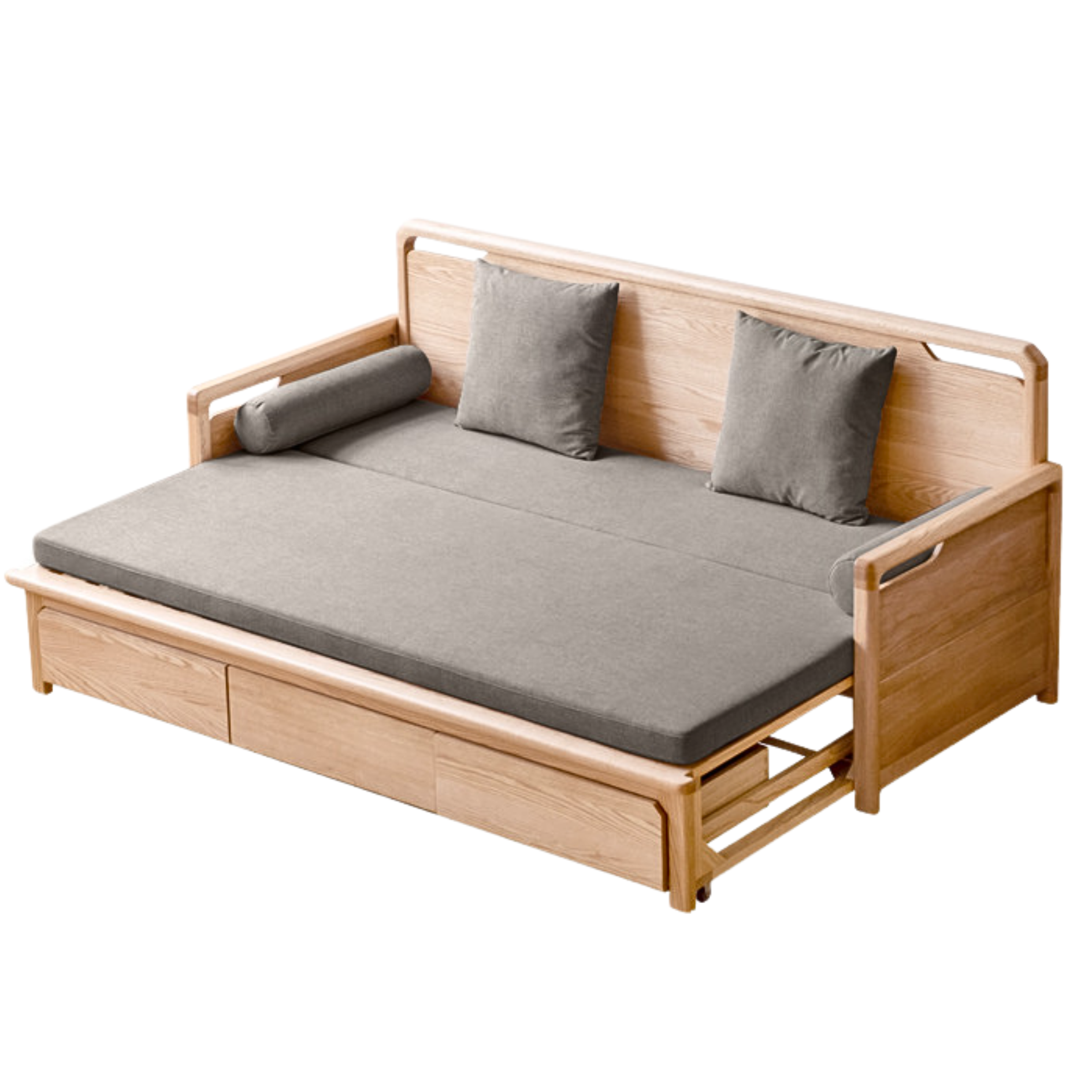 Oak Foldable Sofa Bed New Multifunctional Storage: